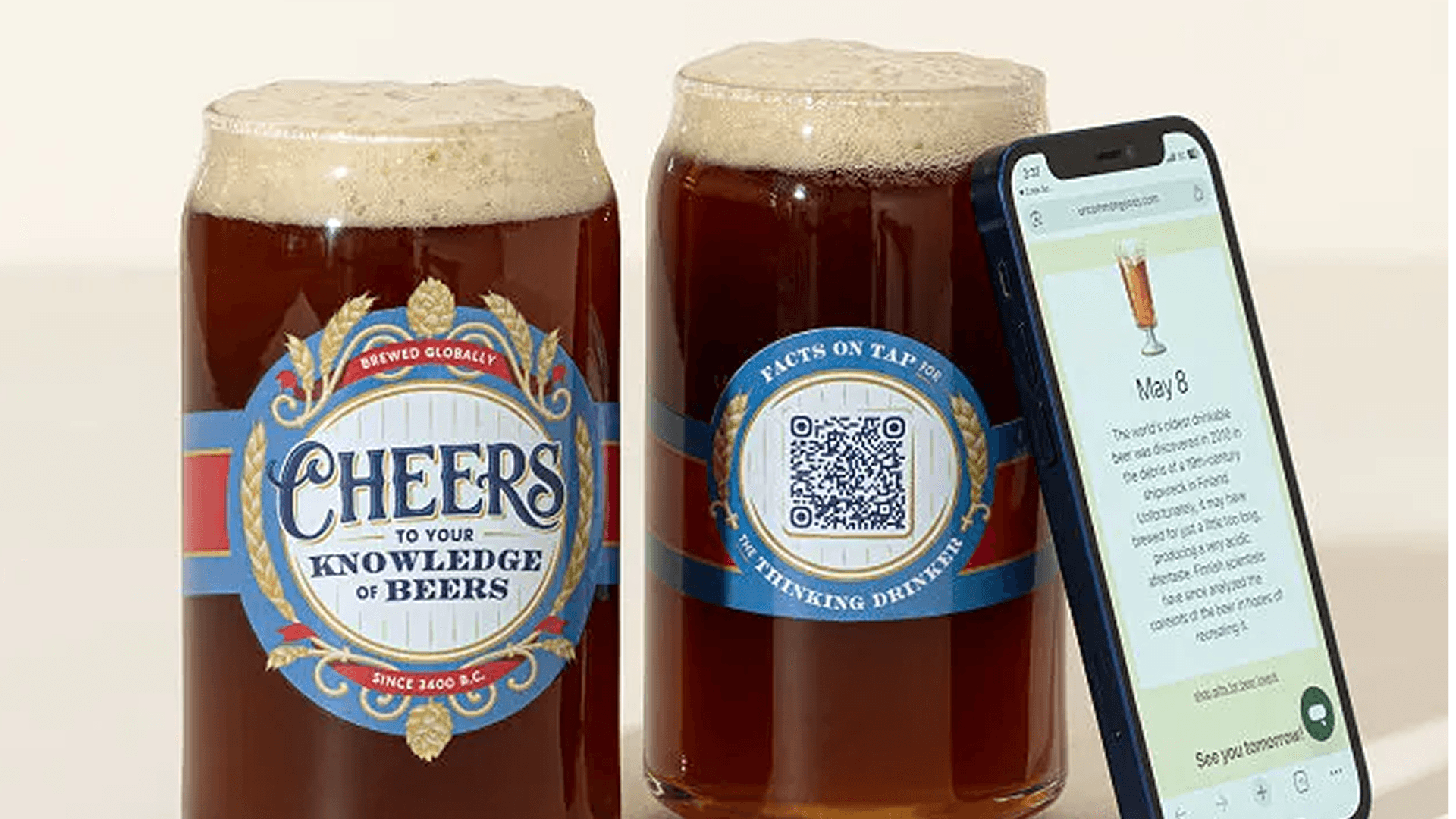 beer trivia glass