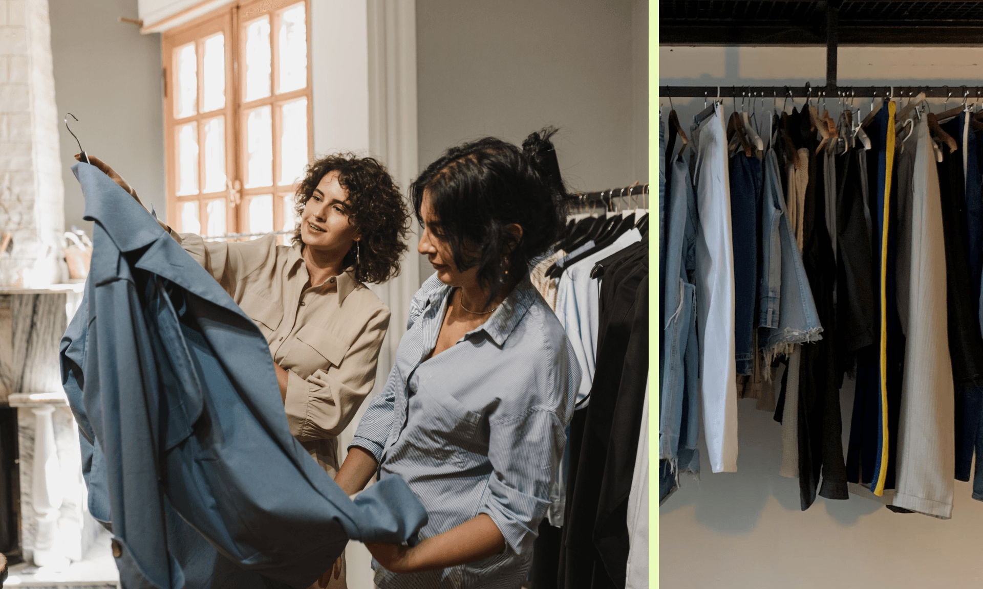 clothes hanging in a closet