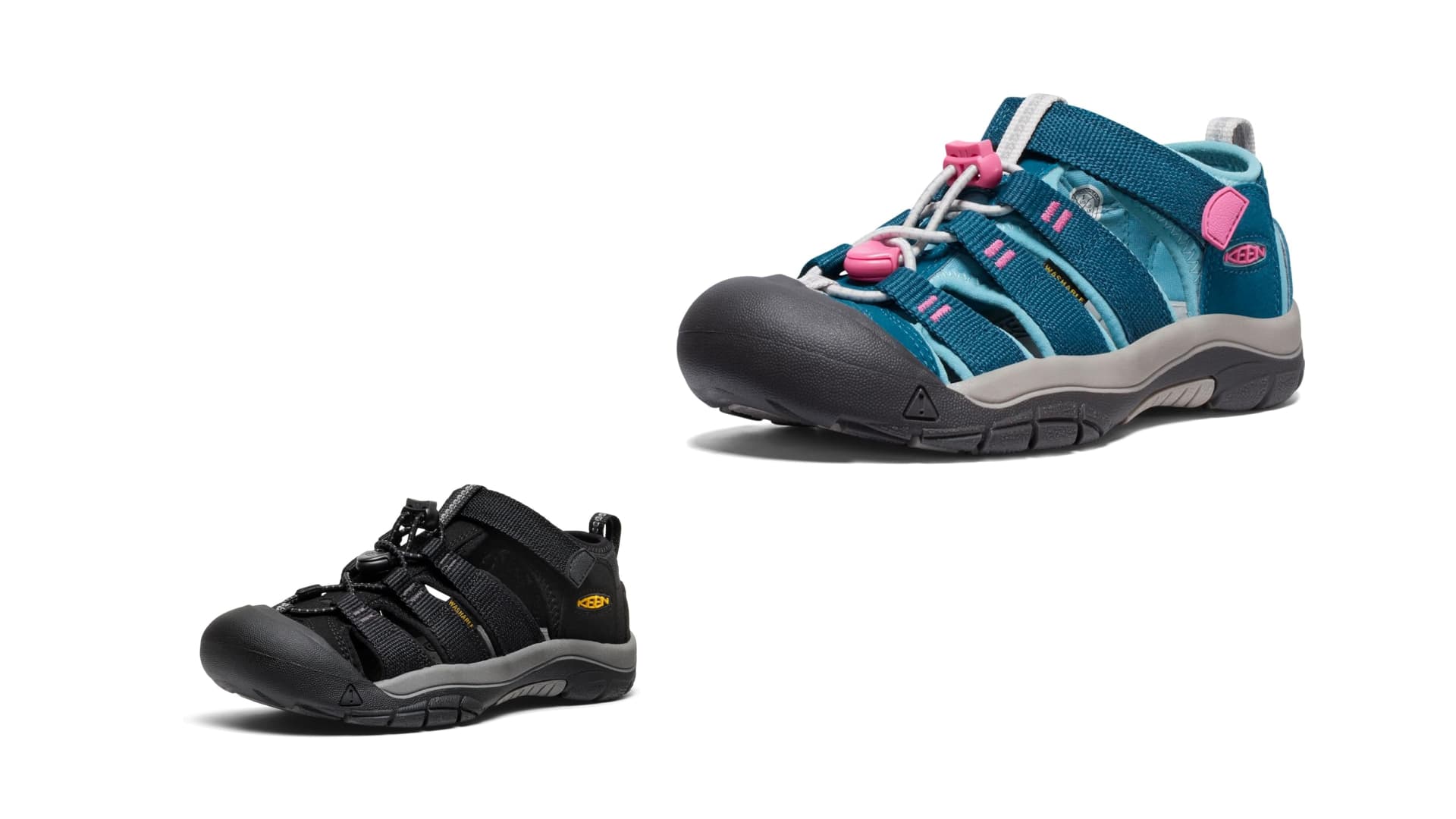 KEEN Newport H2 Closed Toe Water Sandals, Black/Lime Green, 5 US Unisex Big Kid