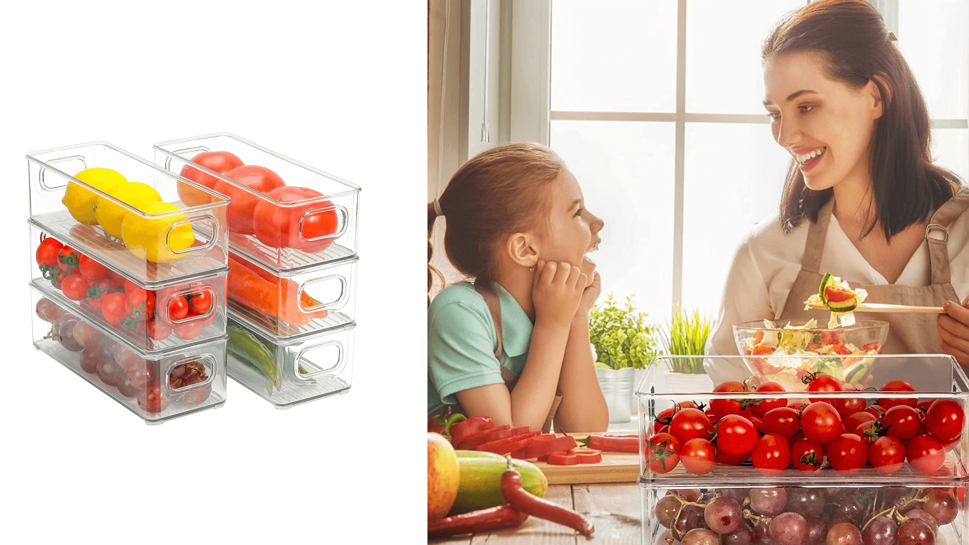 Clear stackable bins