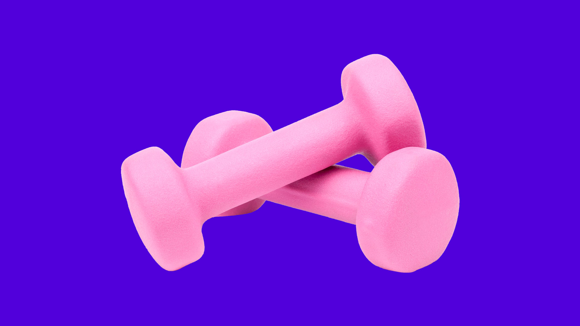 pink dumbbells on purple background