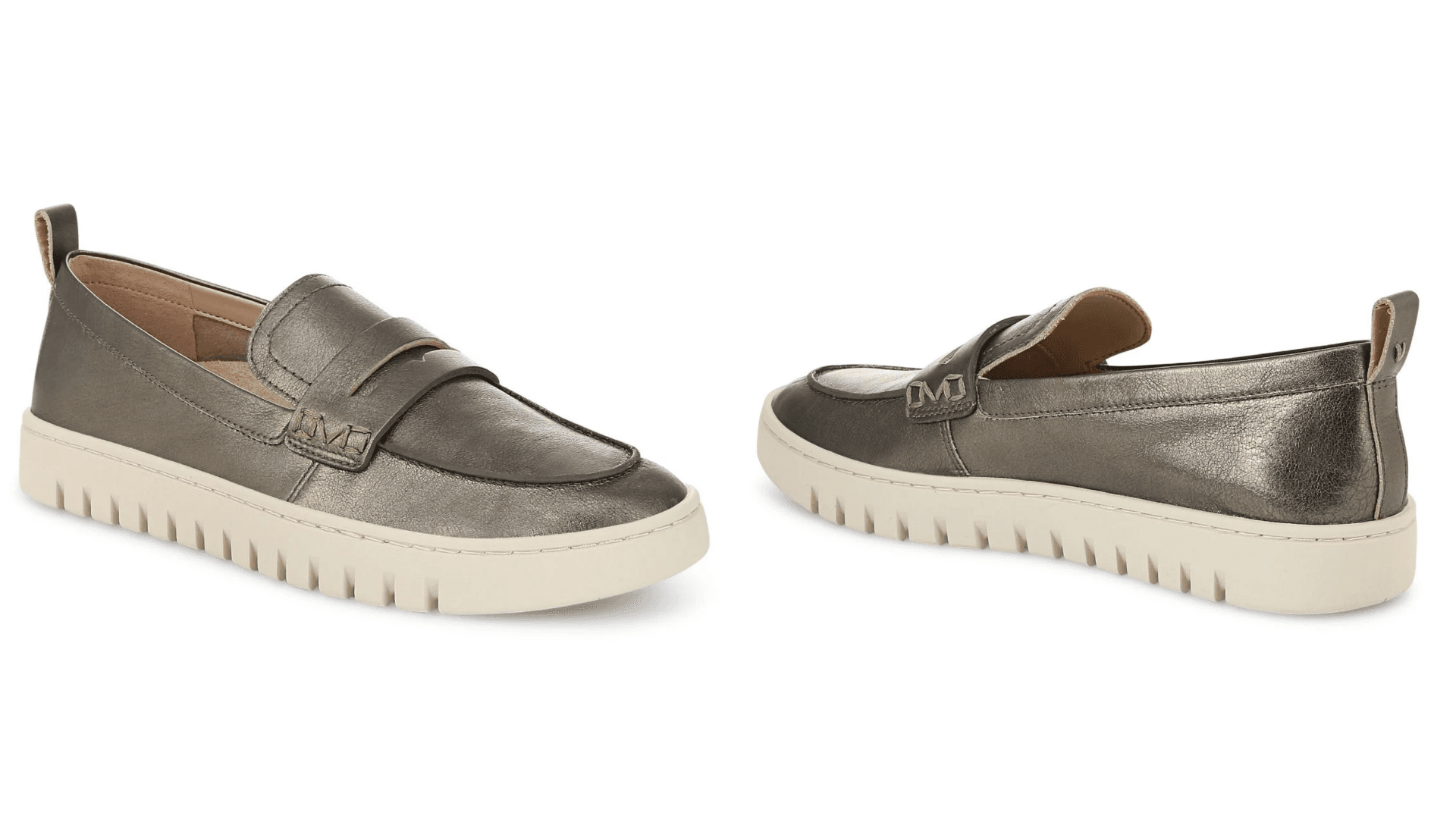 Women's loafers in gunmetal