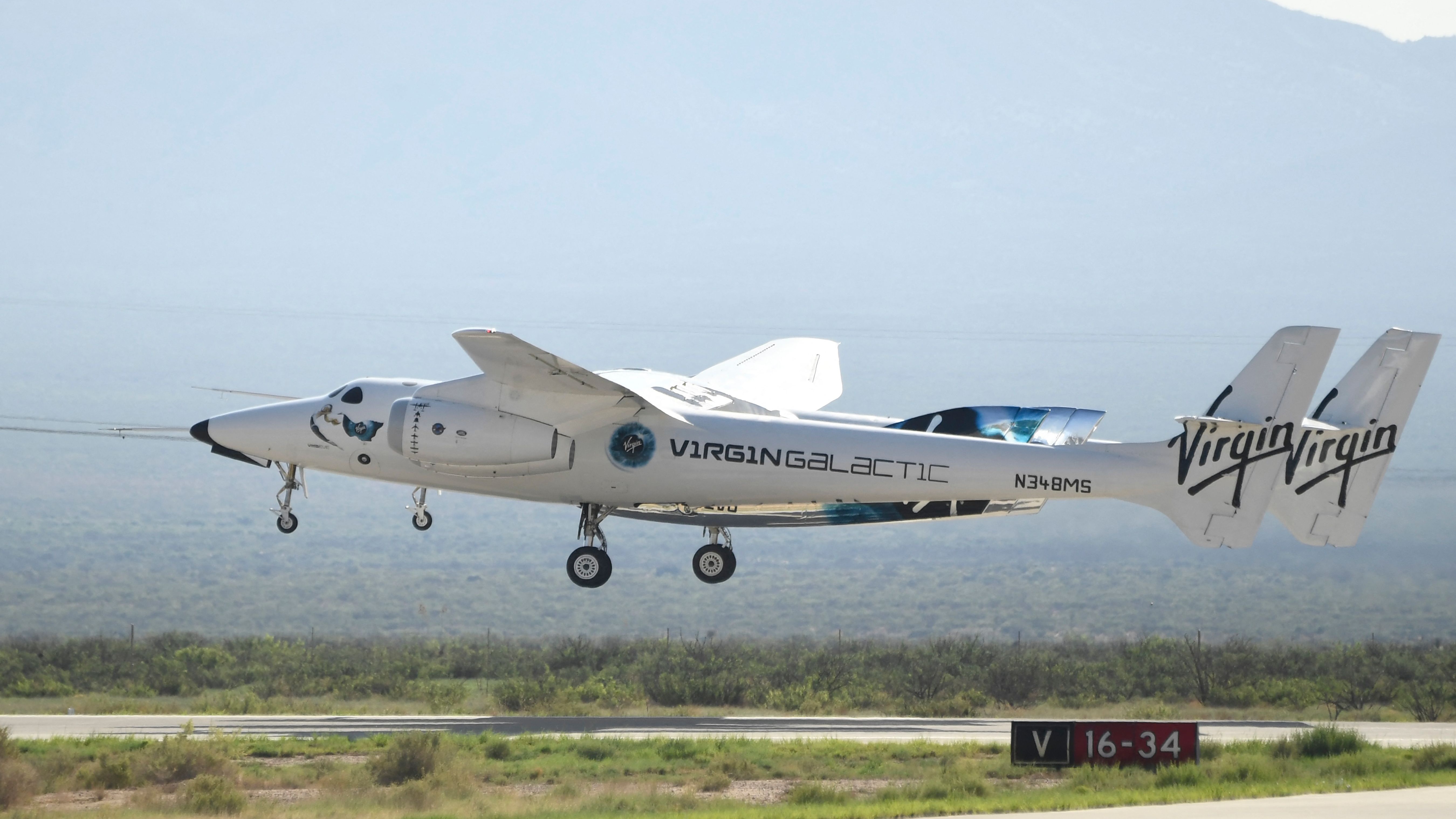 The Virgin Galactic SpaceShipTwo space plane Unity flies