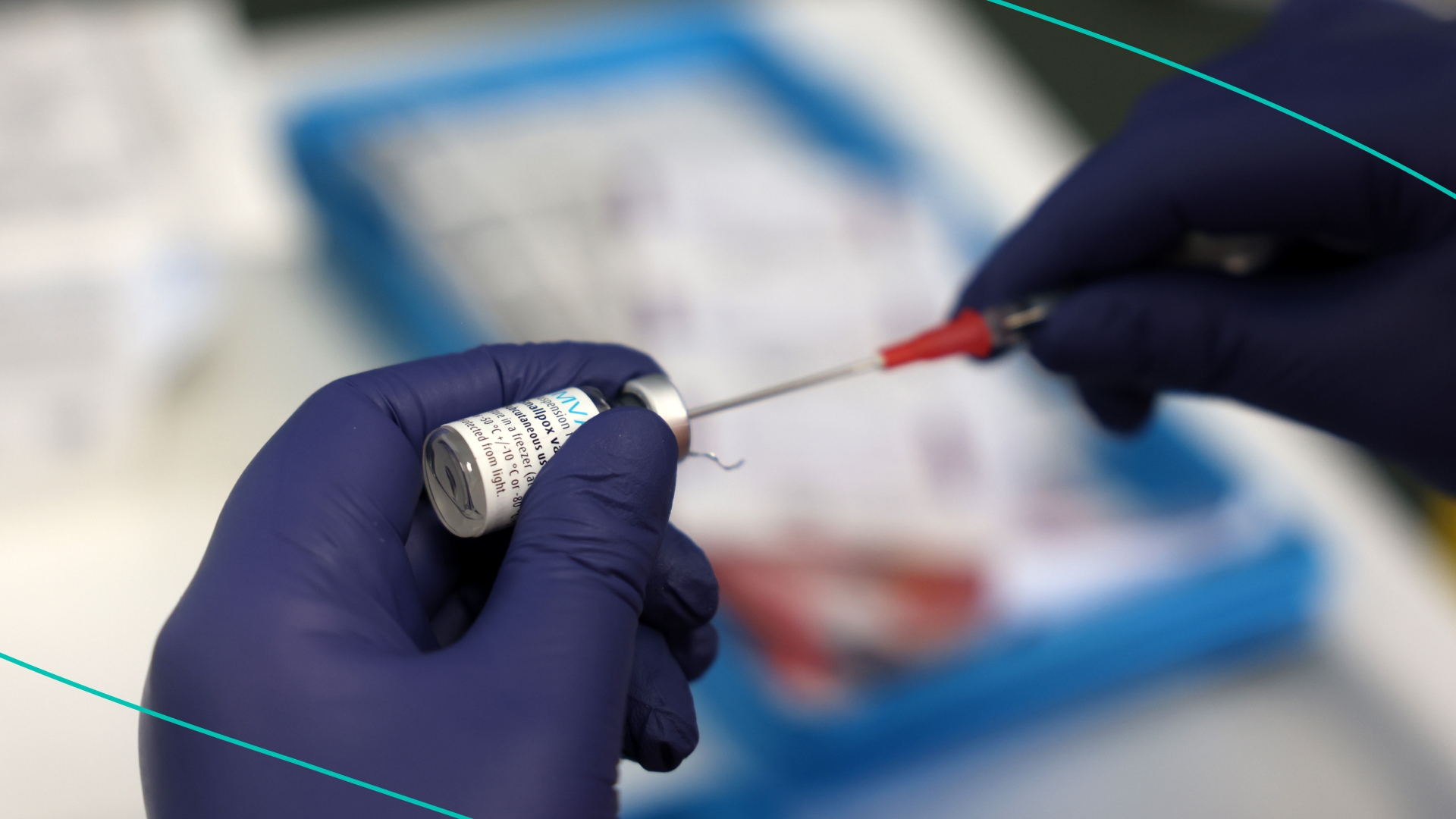 A medical professional prepares a dose of the monkeypox vaccine on July 23, 2022 in London, England.