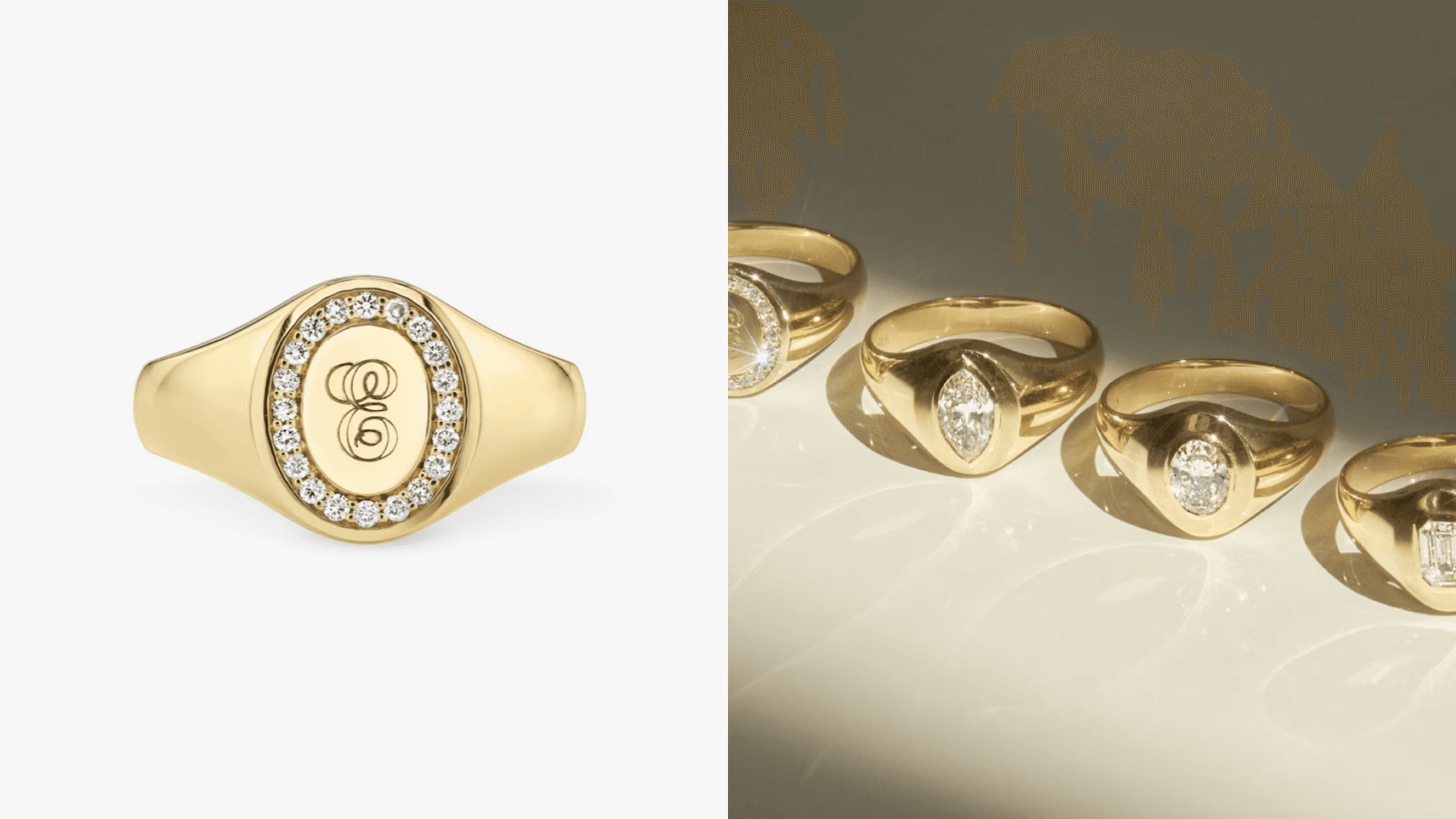 Signet ring recycled gold