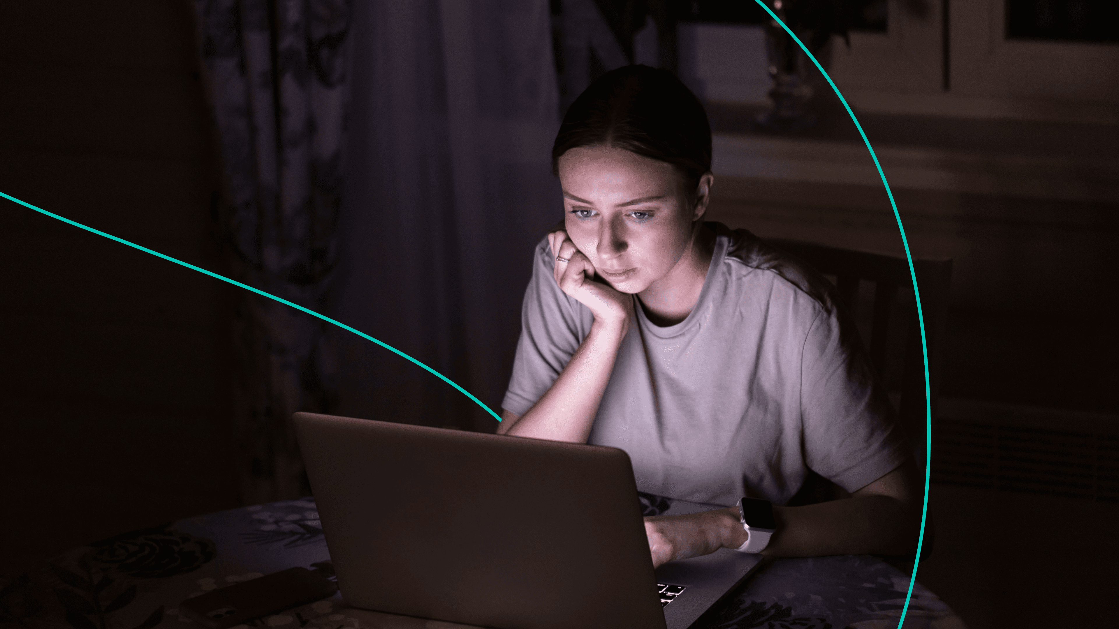 A woman sitting at her computer