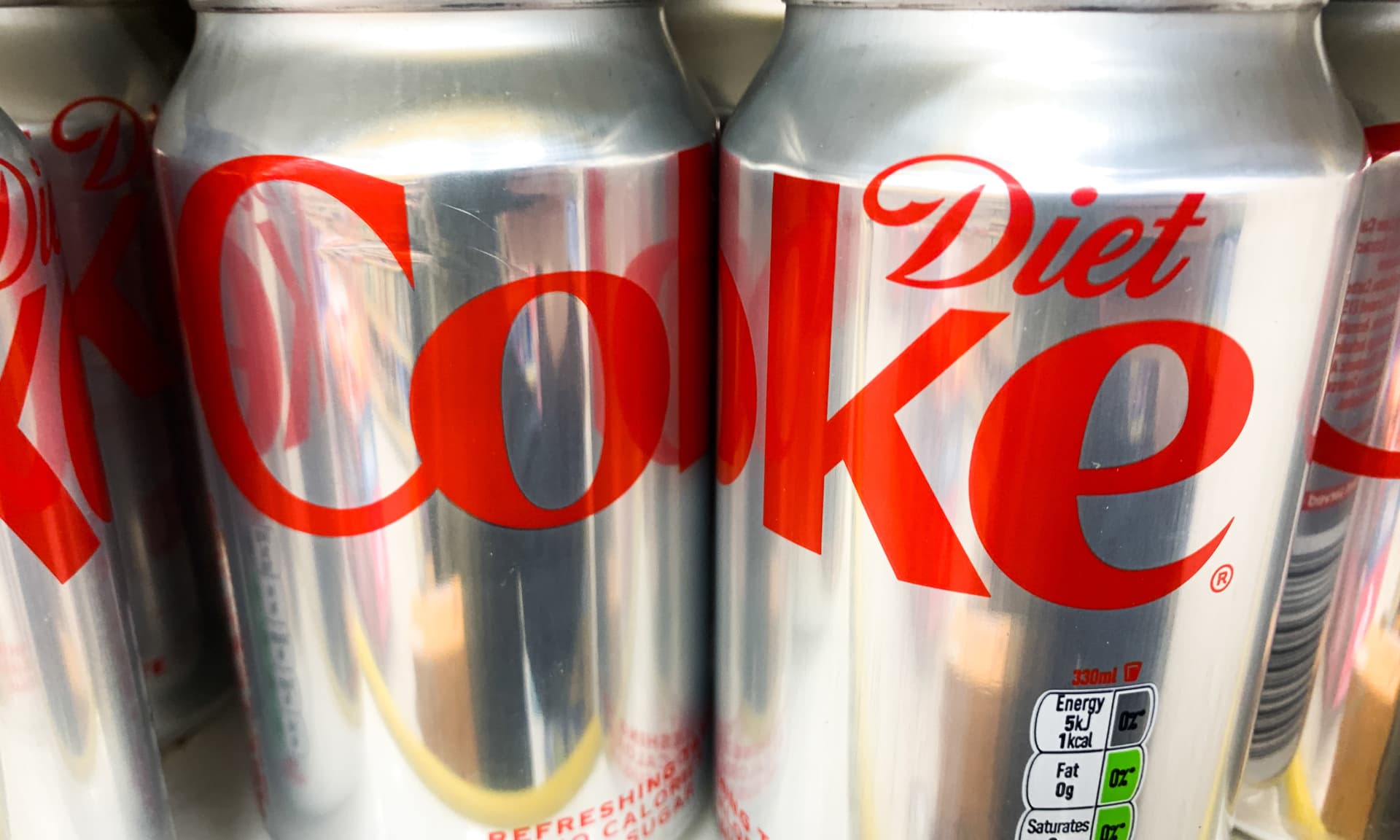 Two cans of Diet Coke