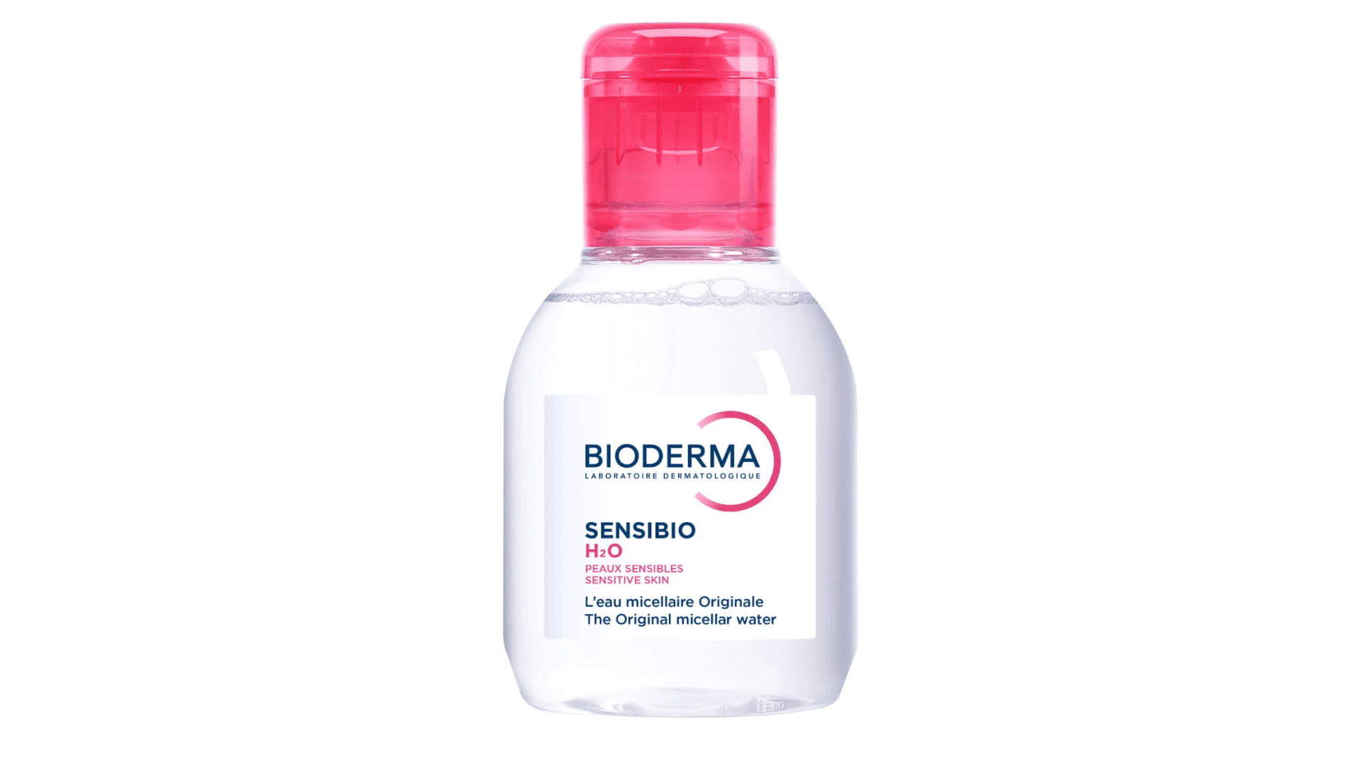 Bioderma Sensibio H2O, Micellar Water, Travel Size Makeup Remover Cleanser, Gentle for Skin, Fragrance-Free & Alcohol-Free, Gentle Face Cleanser for Sensitive Skin, 3.4 Fl Oz