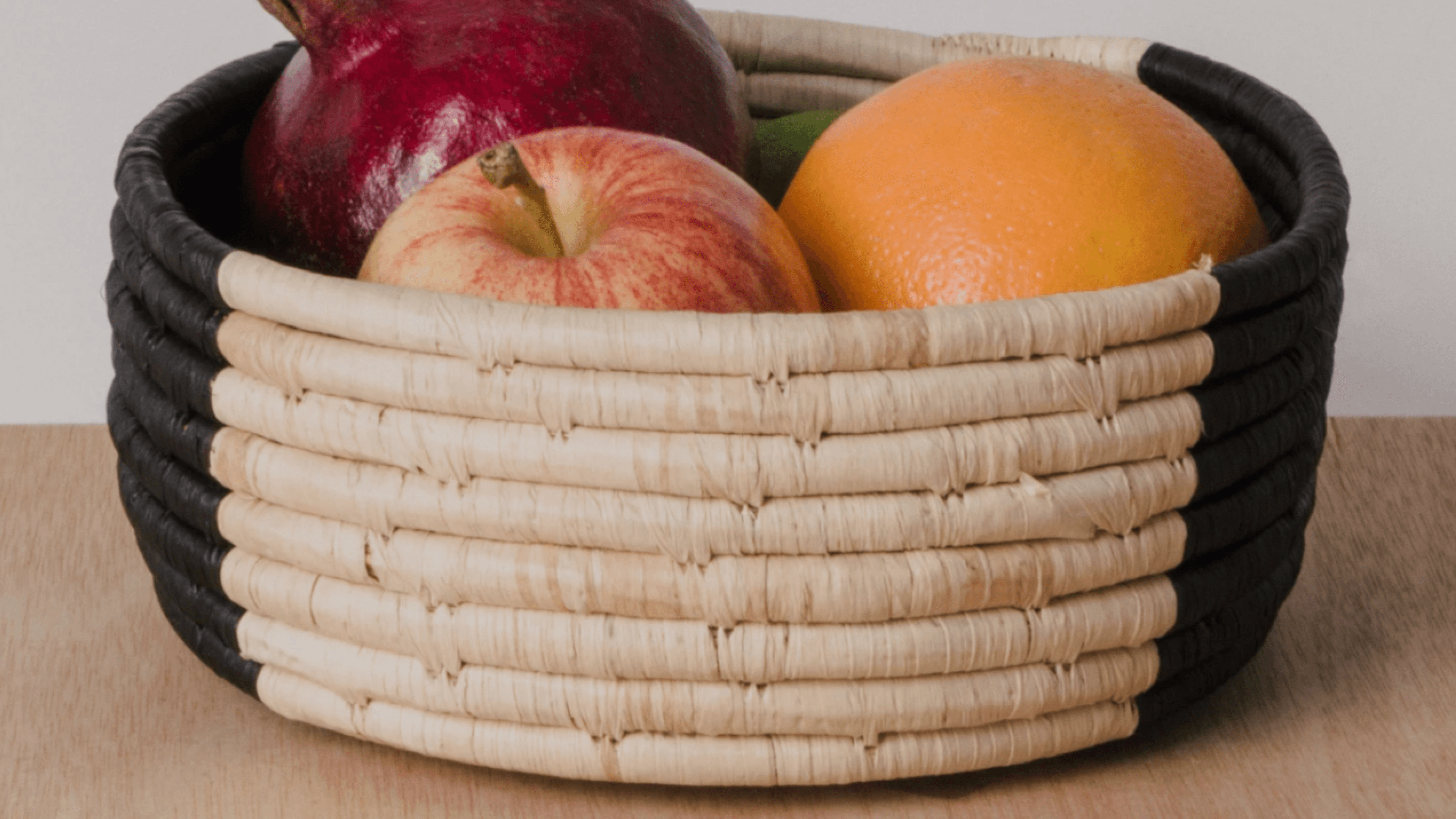 hand-woven raffia basket