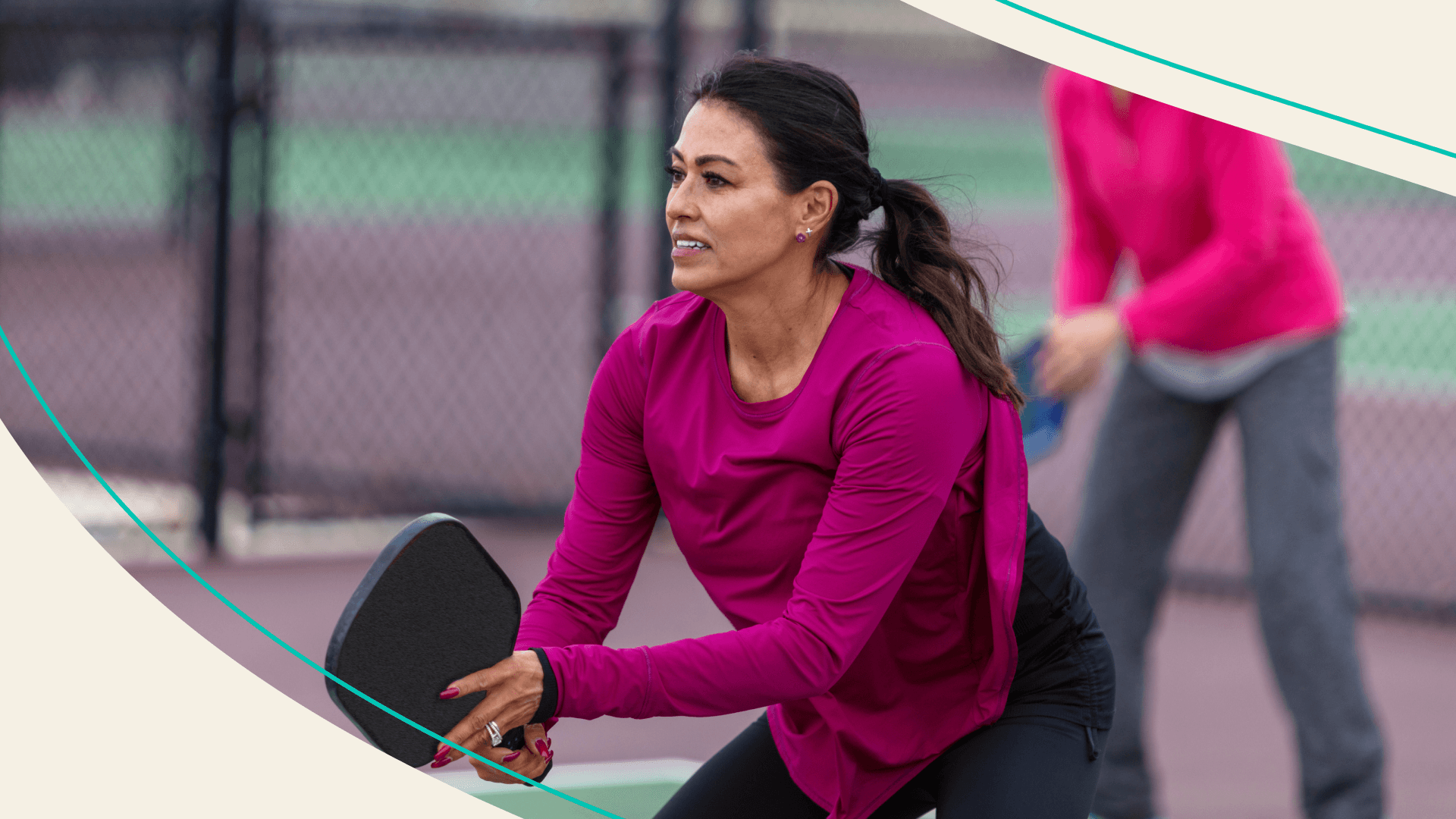 Woman playing pickleball
