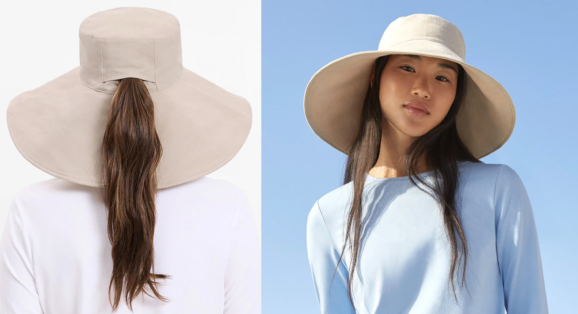 A wide-brim cotton linen hat.