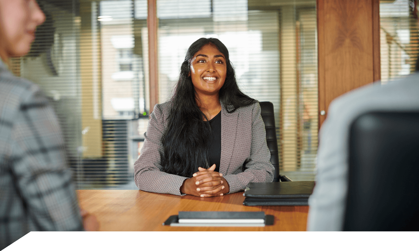 Woman interviews for a job