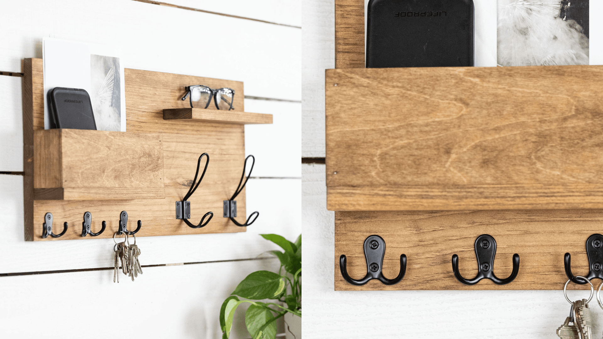 Coat hook in light wood