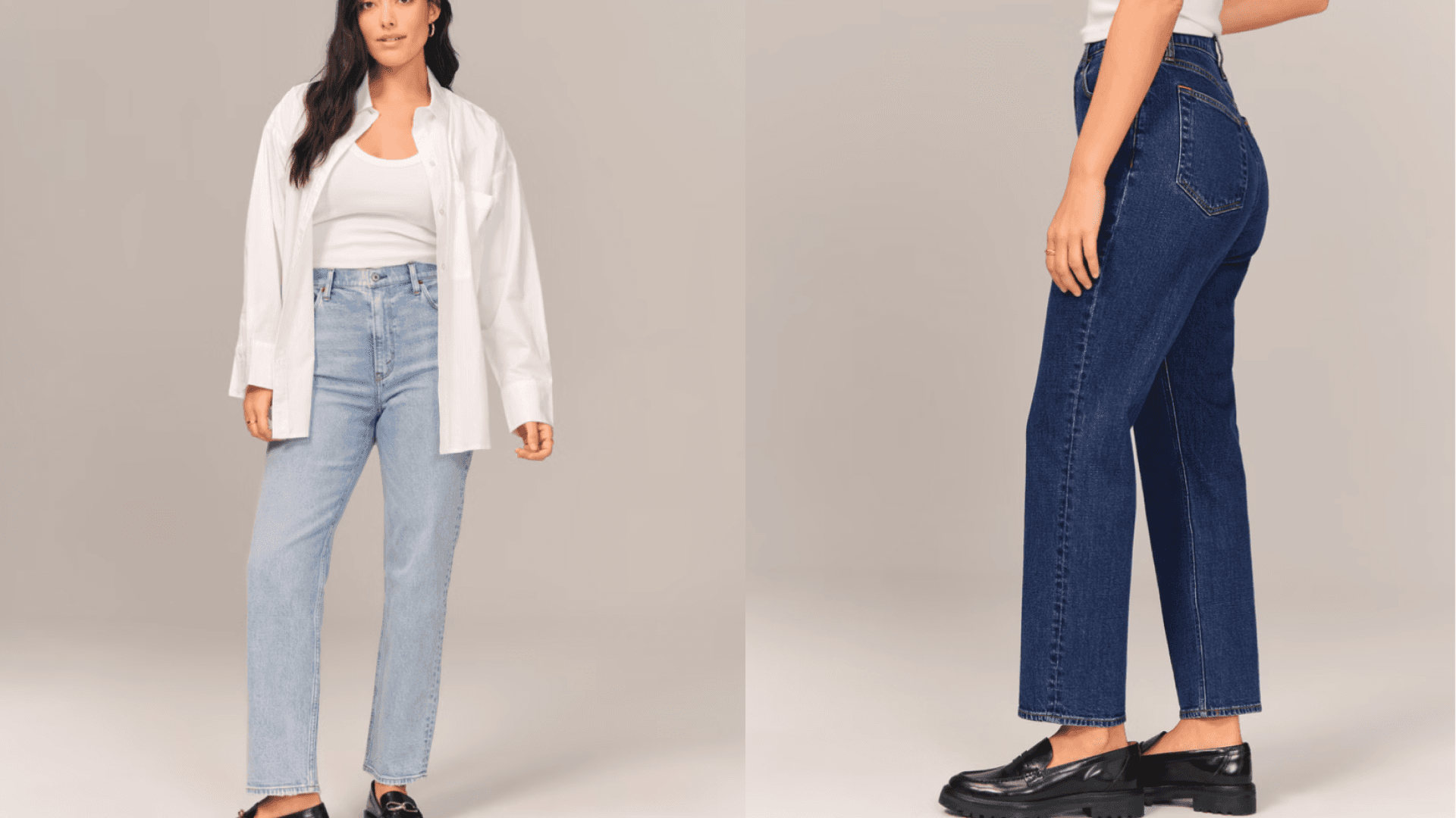 abercrombie & fitch high rise straight leg ankle jeans