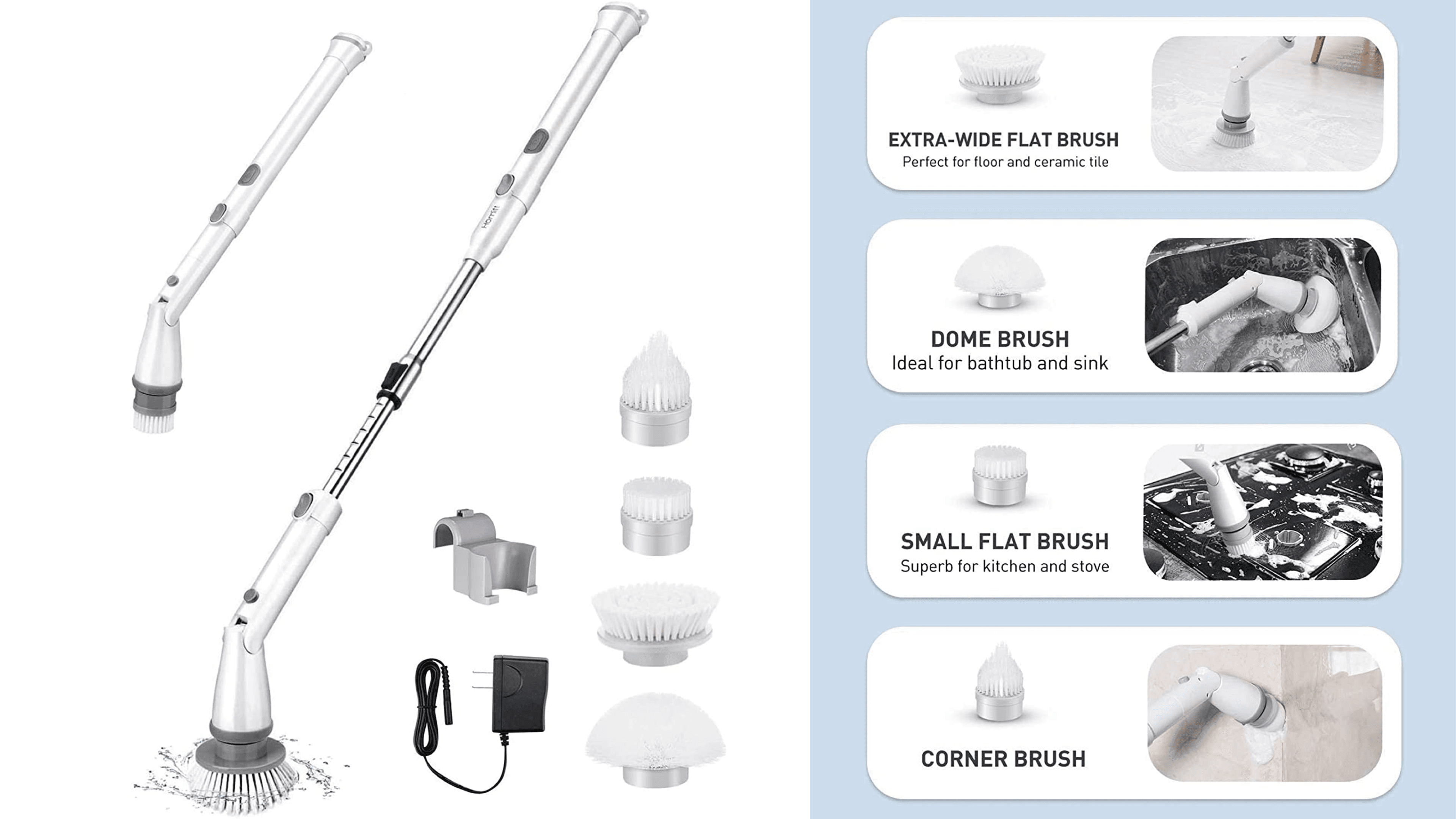 cordless spin scrubber for bathroom and kitchen cleaning