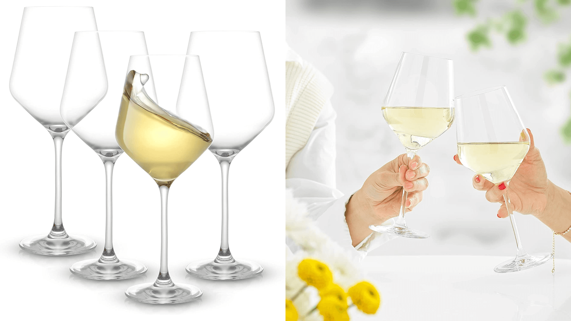 White wine glasses