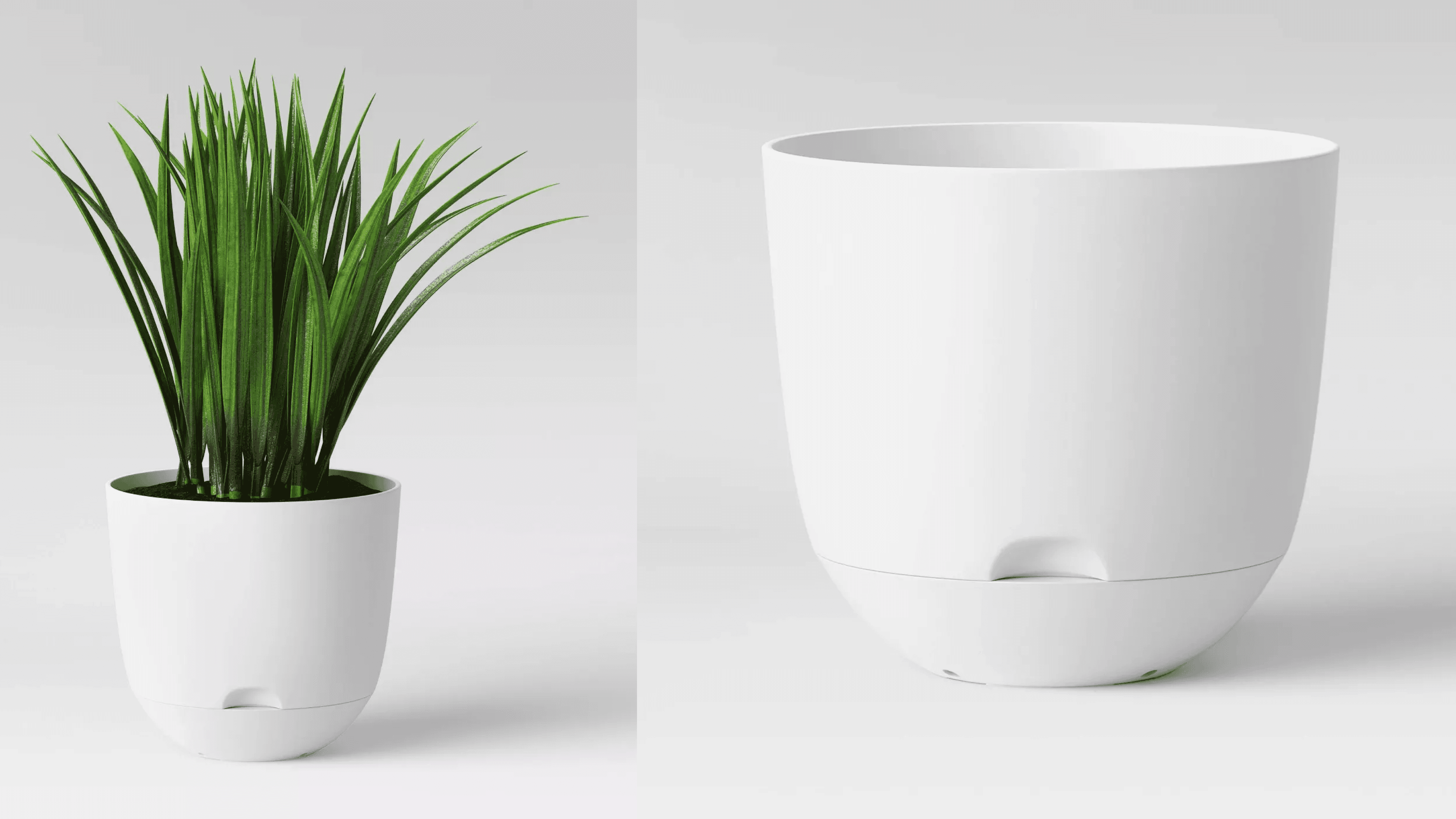 self-watering planter that holds water at the bottom