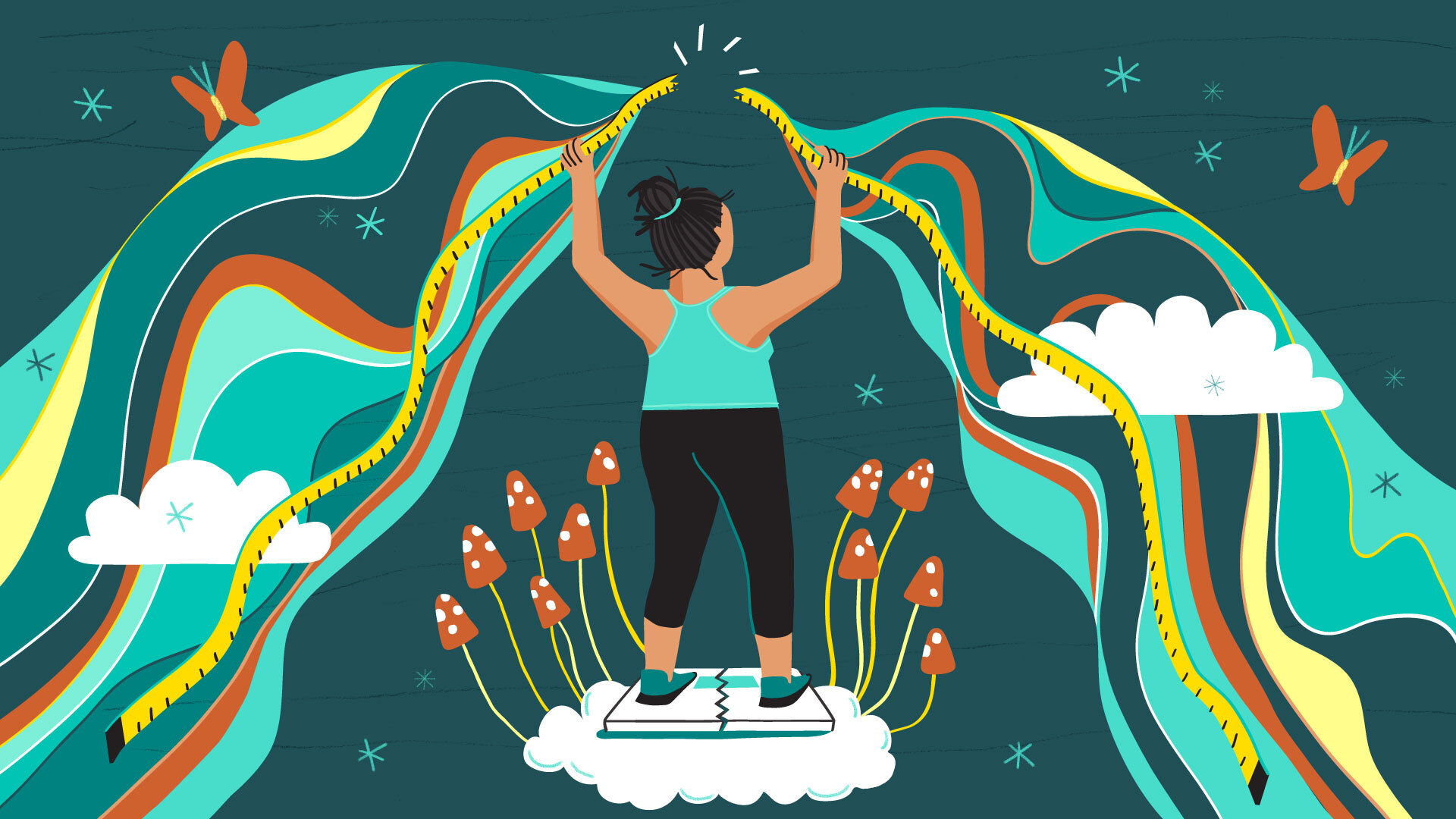 Illustration of a woman on psychedelics