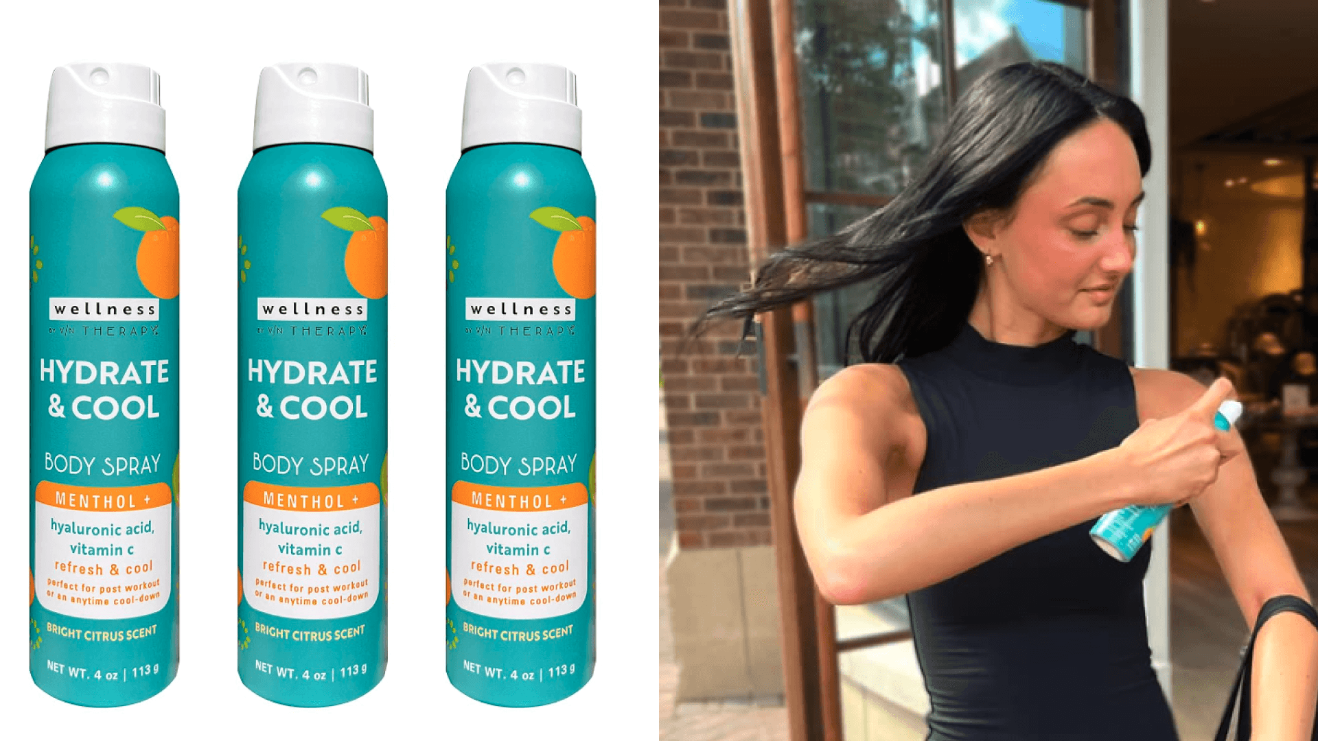 A 3-pack hydrating and cool body spray
