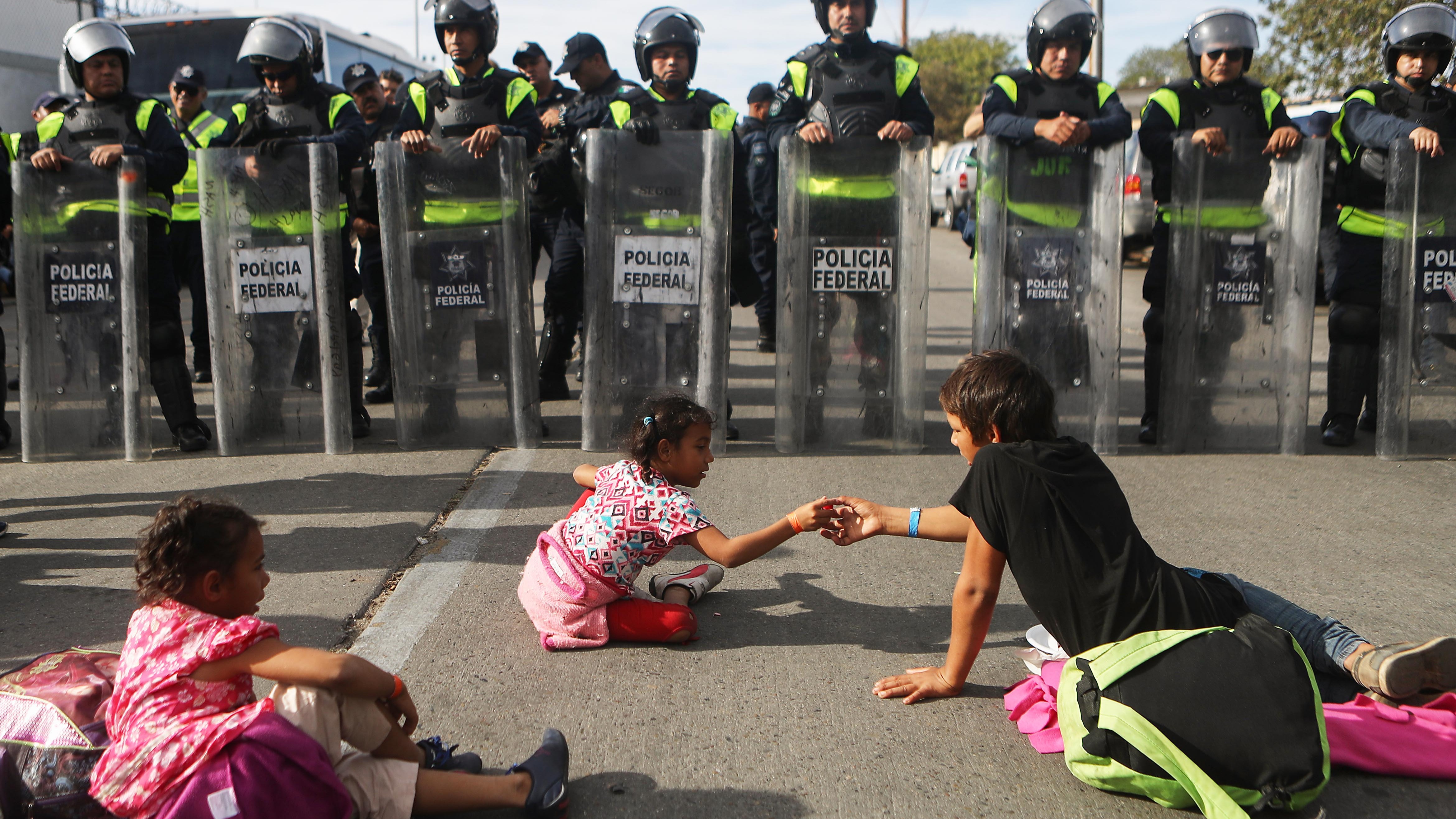 Kids at border control