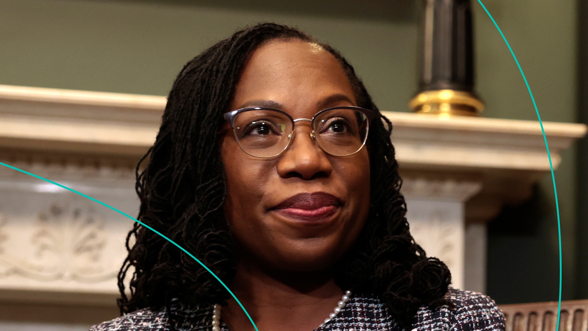 Supreme Court nominee Ketanji Brown Jackson and Sen. Mike Lee (R-UT) pose for a photo in Lee's office before a meeting on Capitol Hill on March 09, 2022 in Washington, DC.