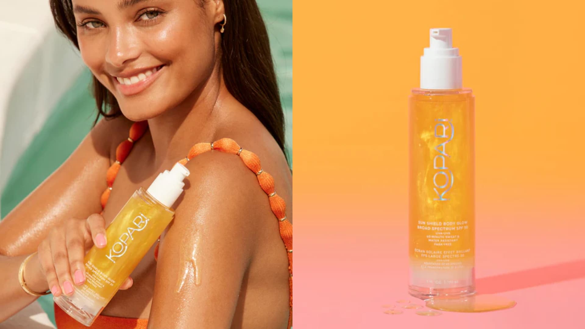 A body gel sunscreen with a hint of shimmer