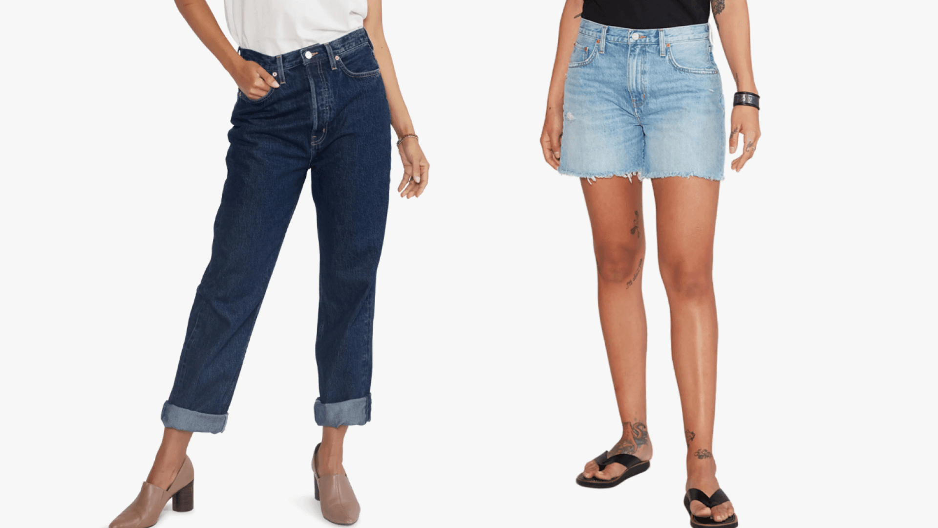 boyfriend jeans and jean shorts