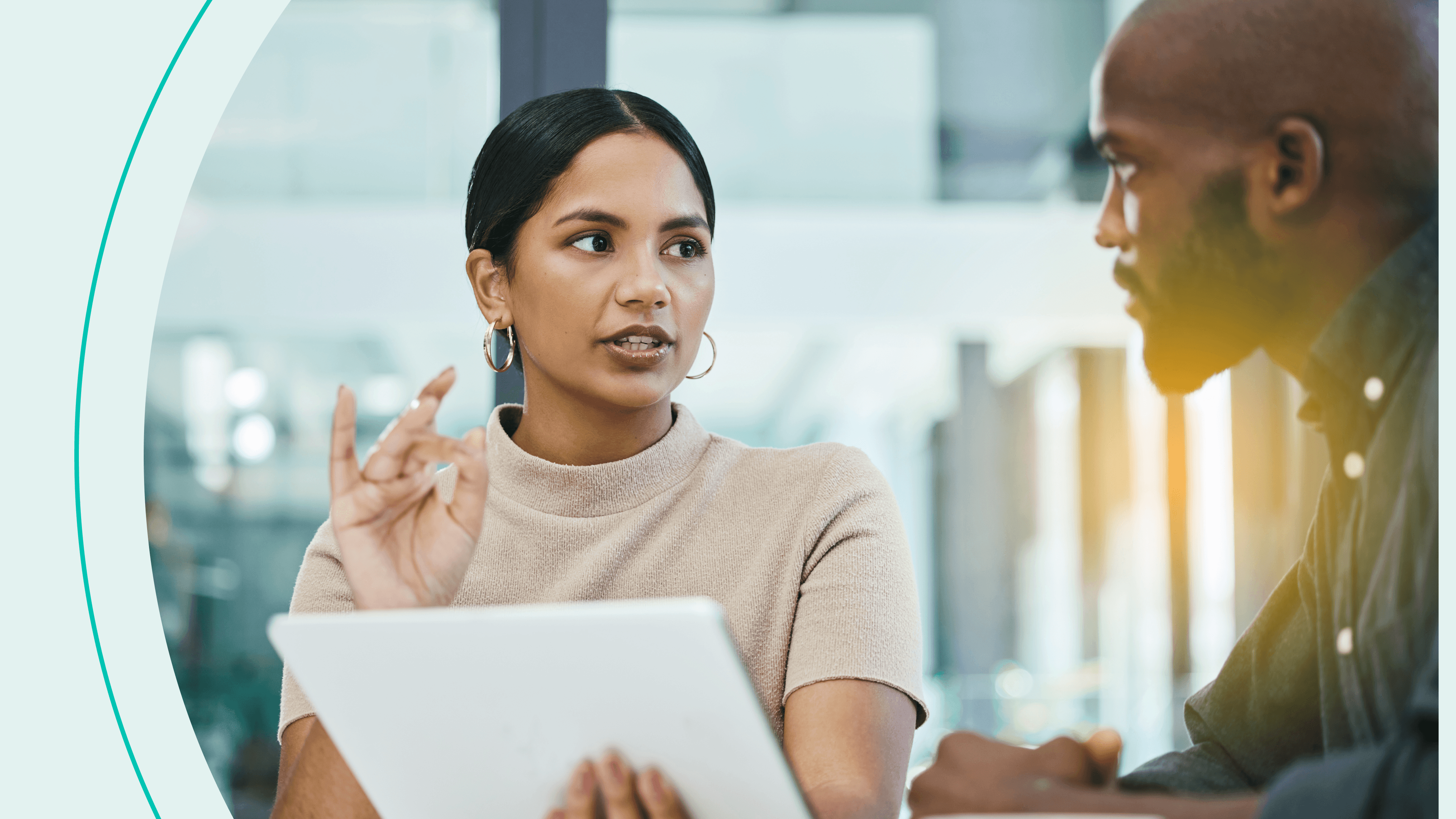 woman talking about money with man