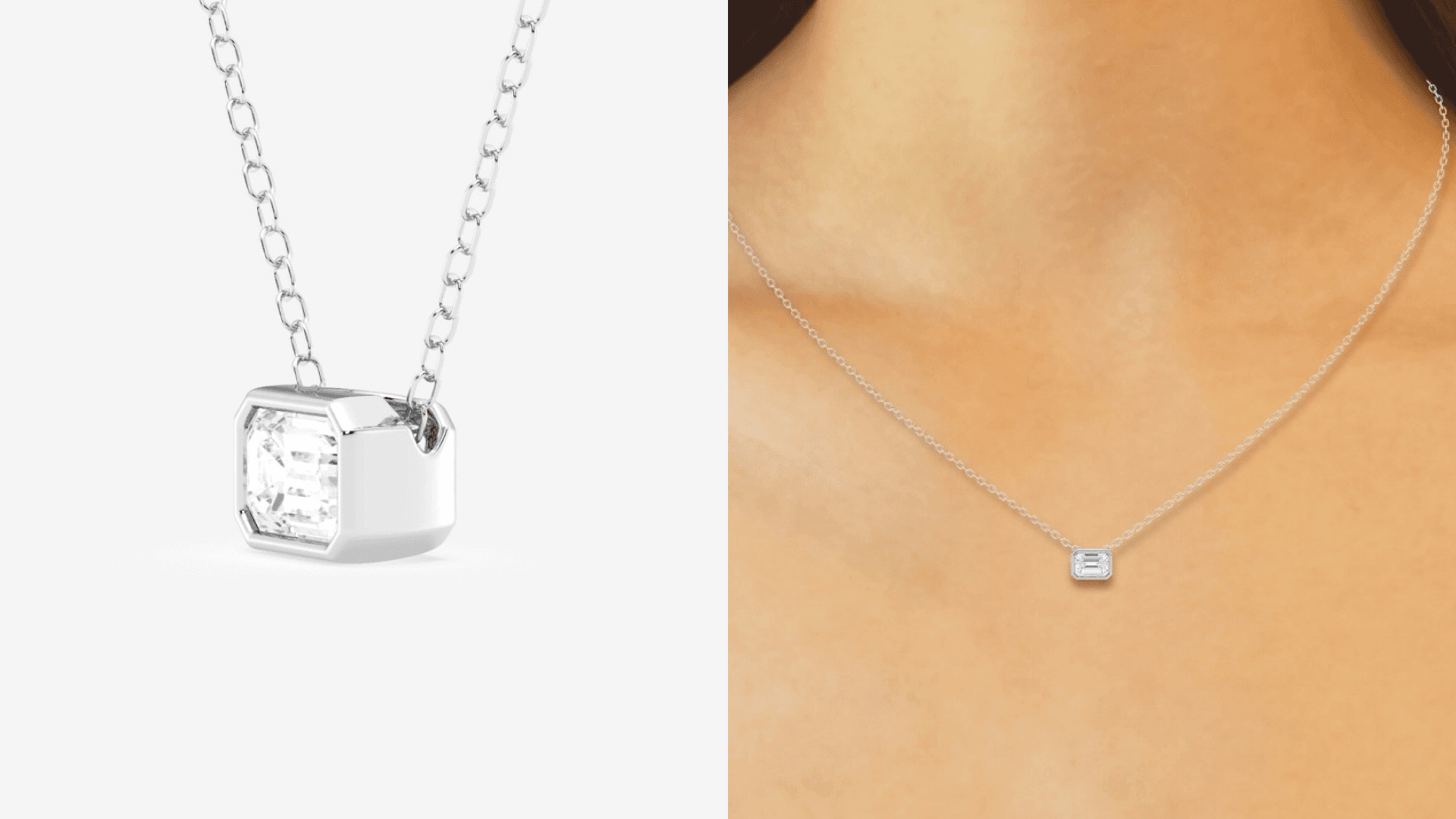 Emerald lab grown diamond pendant