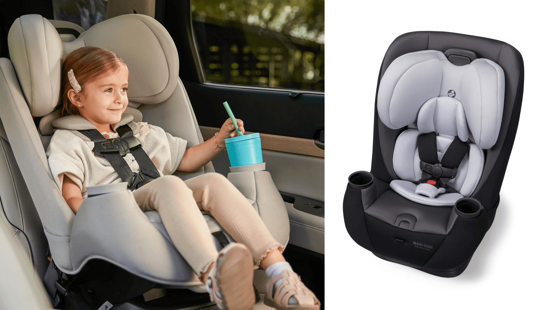Maxi-COSI Pria All-in-One Convertible Car Seat, Infant to Toddler Car Seat, Easy-Install Harness, Machine-Washable Cover, 5-100 lbs, Blackened Pearl