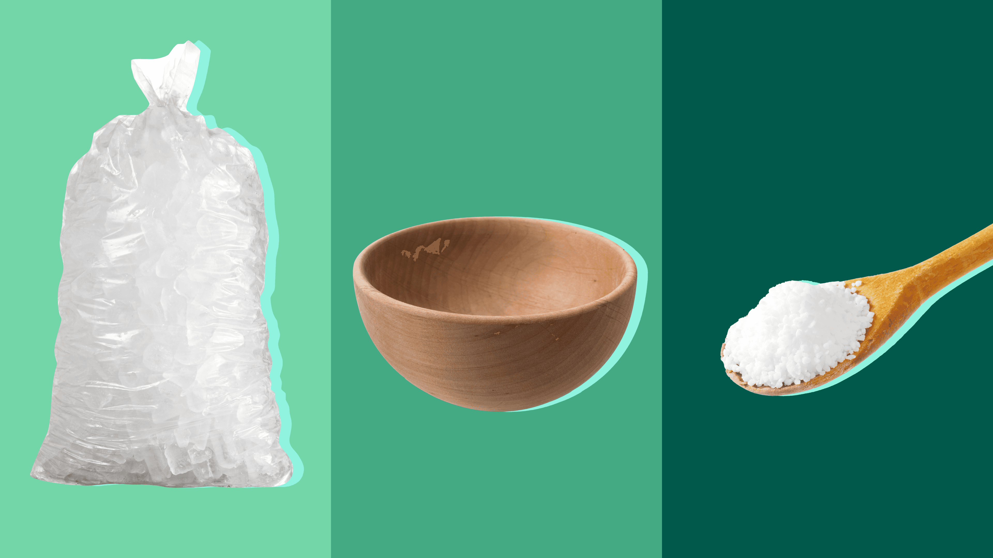Ice, Bowl, Salt