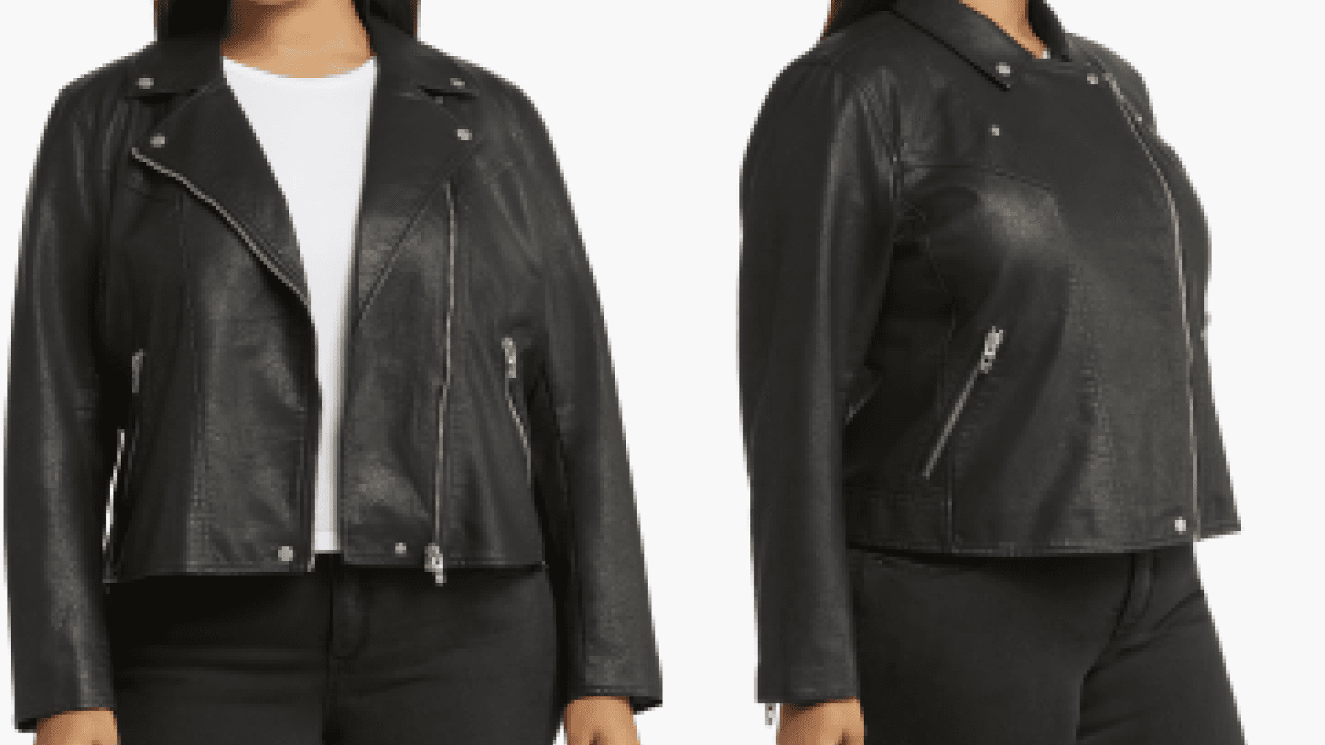Plus sized leather jacket