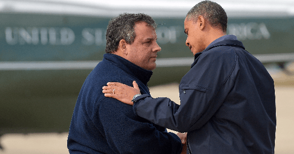 NJ Governor Chris Christie (R) and President Obama