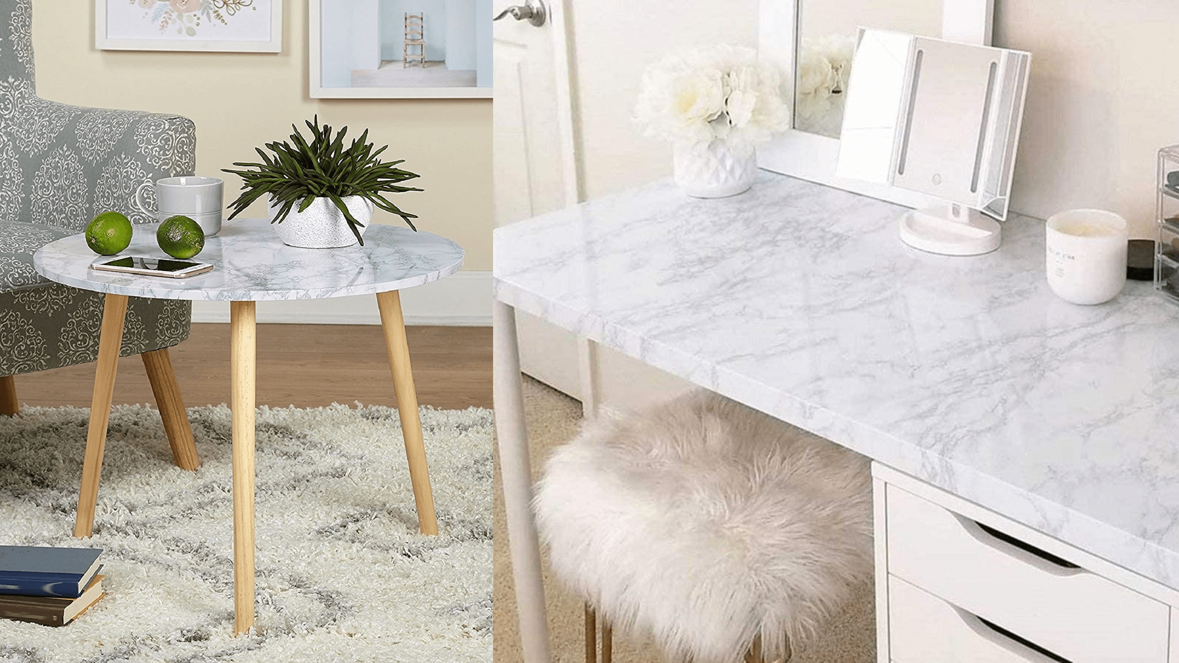 Faux marble wallpaper