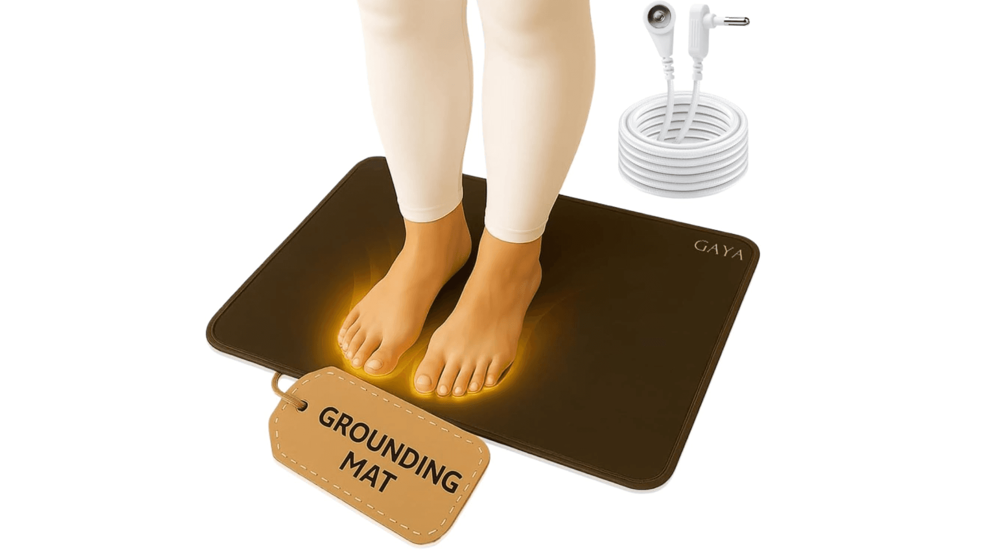 GAYA Grounding Mat for Feet, Sleep Improvement, Back Pain Relief, Muscle Relaxation & Stress, Earthing Pads for Bed, Ground for Desk, Earth Mats, Bedding Pad (24''X16'')