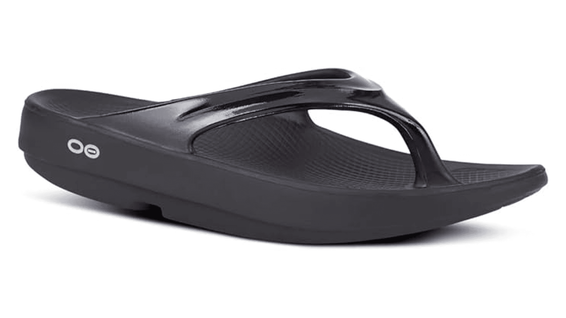 Black flip flops with thick base