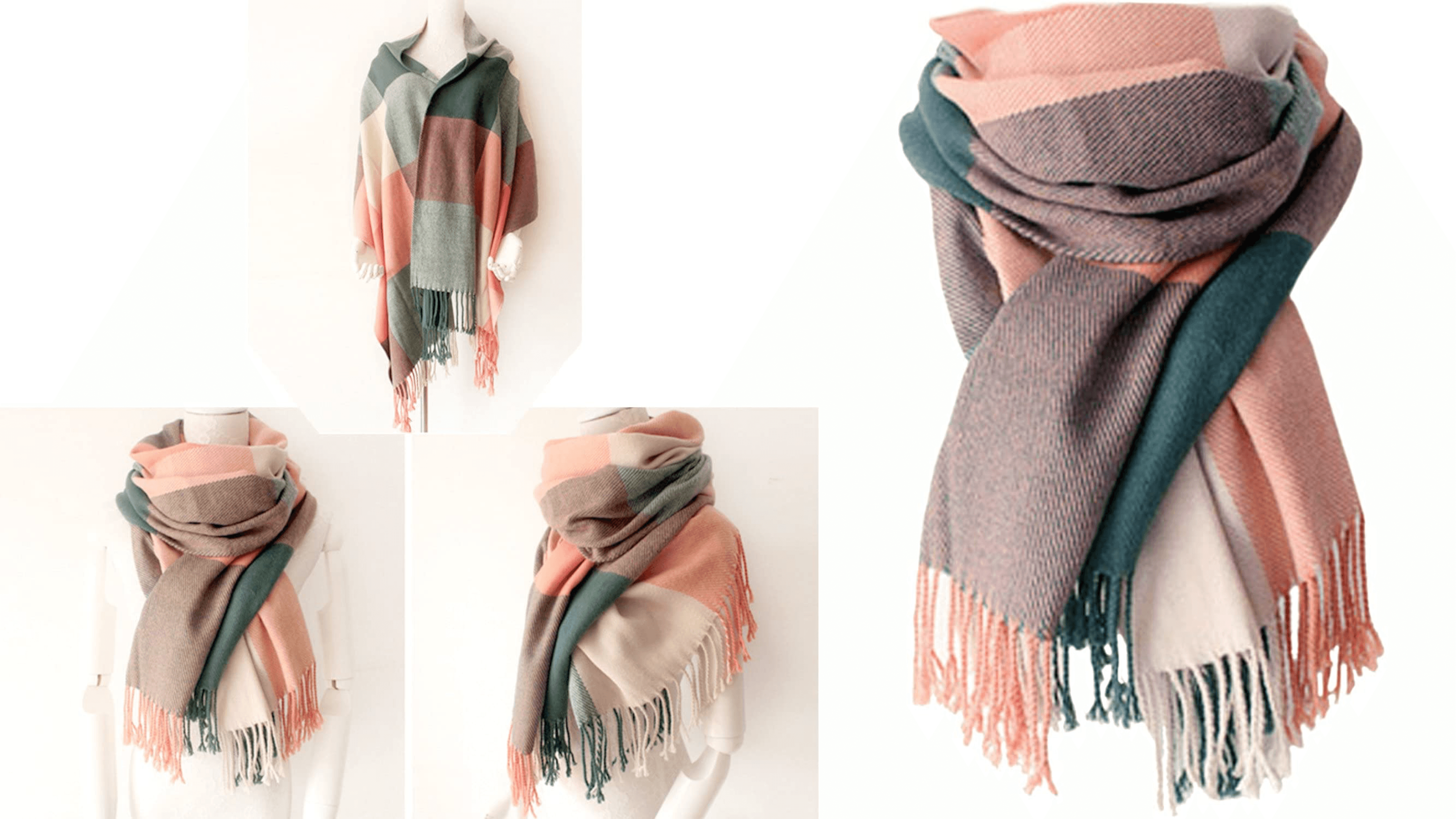 oversized blanket plaid scarf