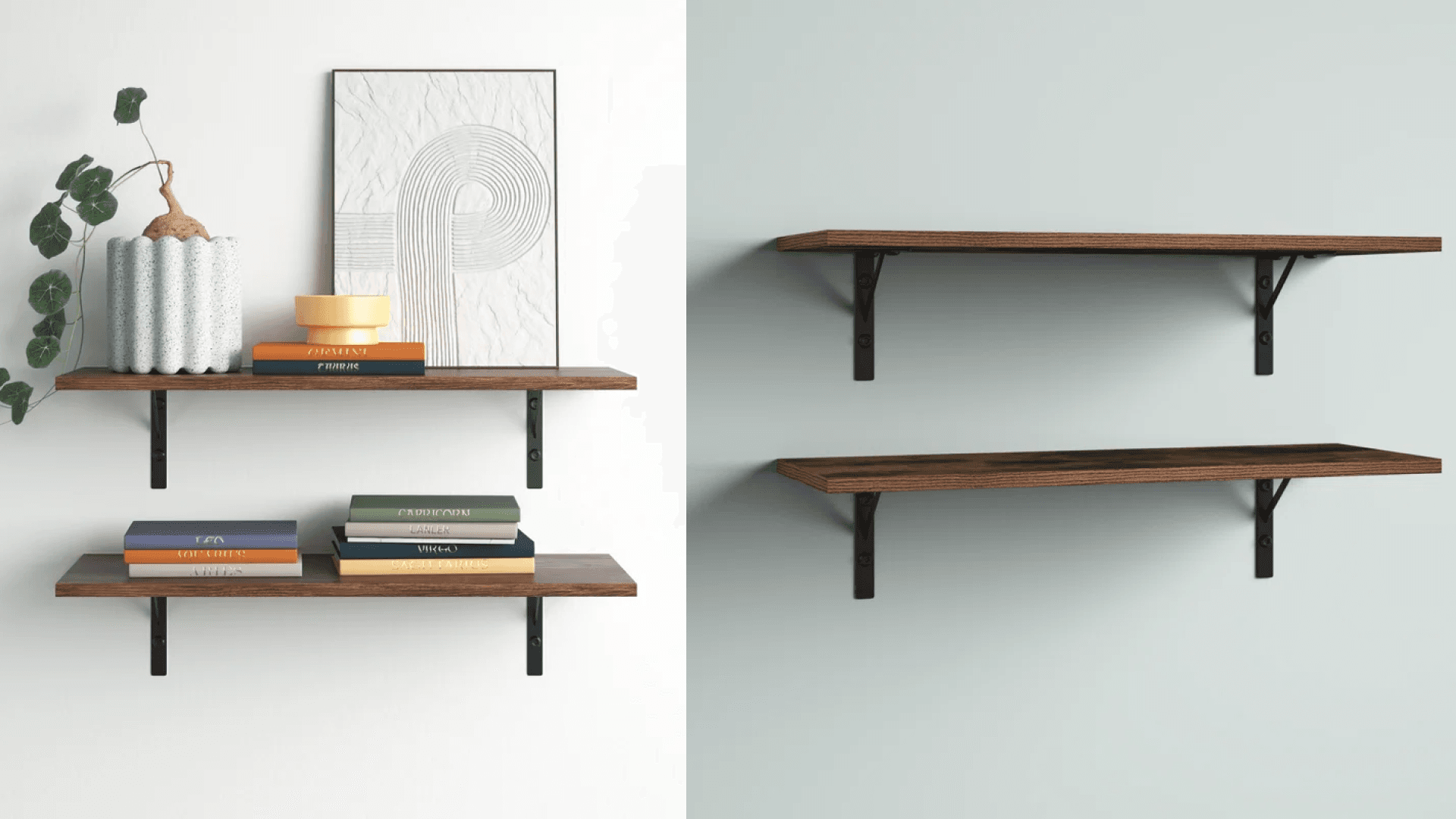 floating wood shelves