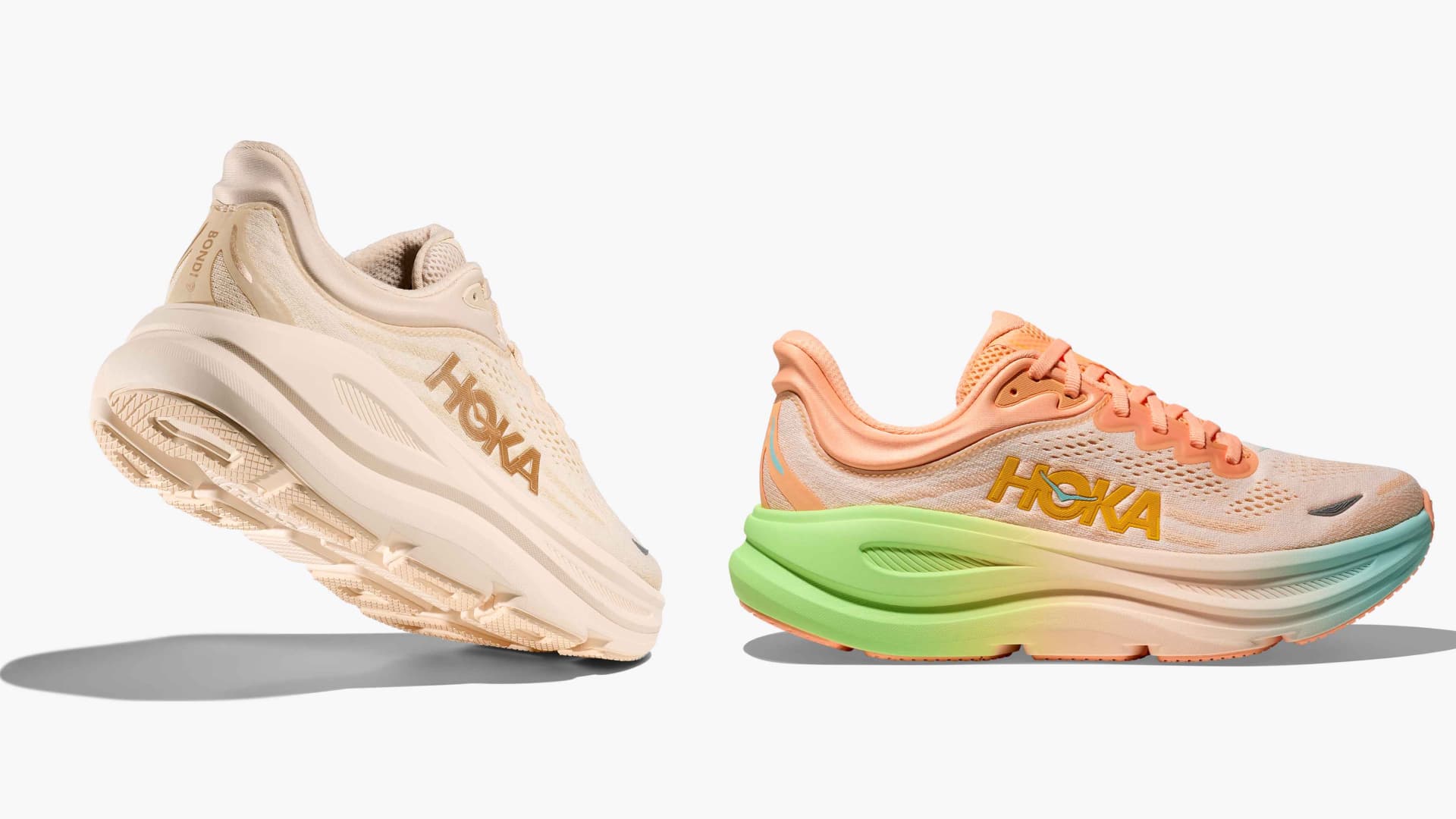 A pair of cushioned platform sneakers