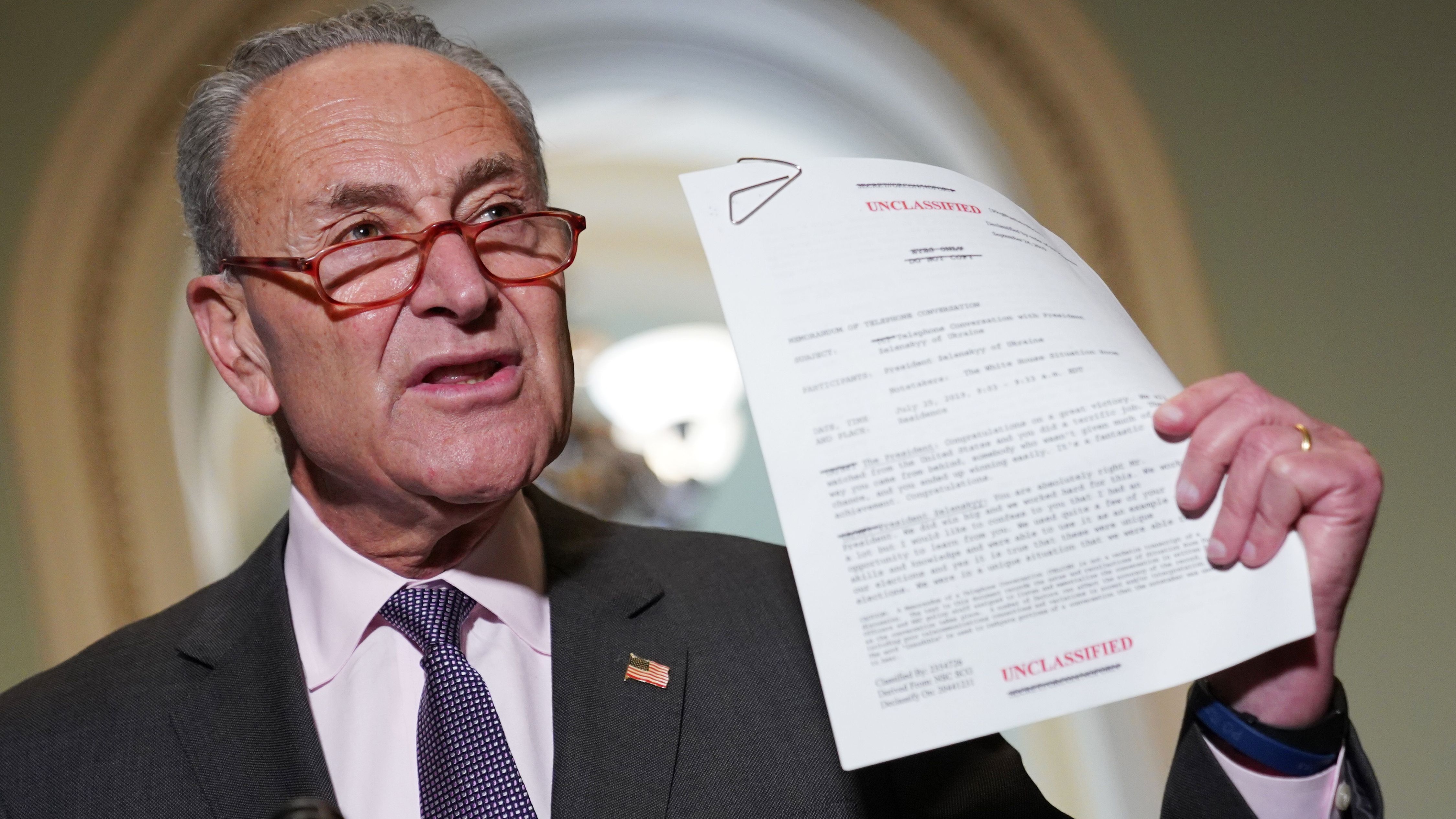 Schumer and Ukraine call