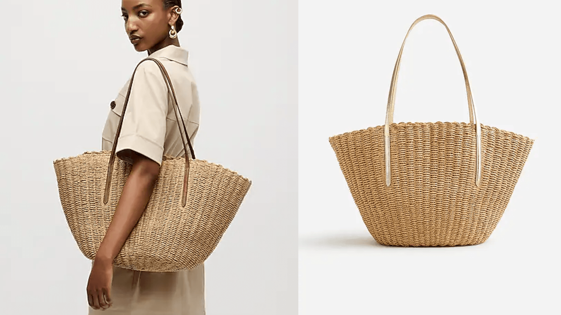 j.crew como woven straw tote