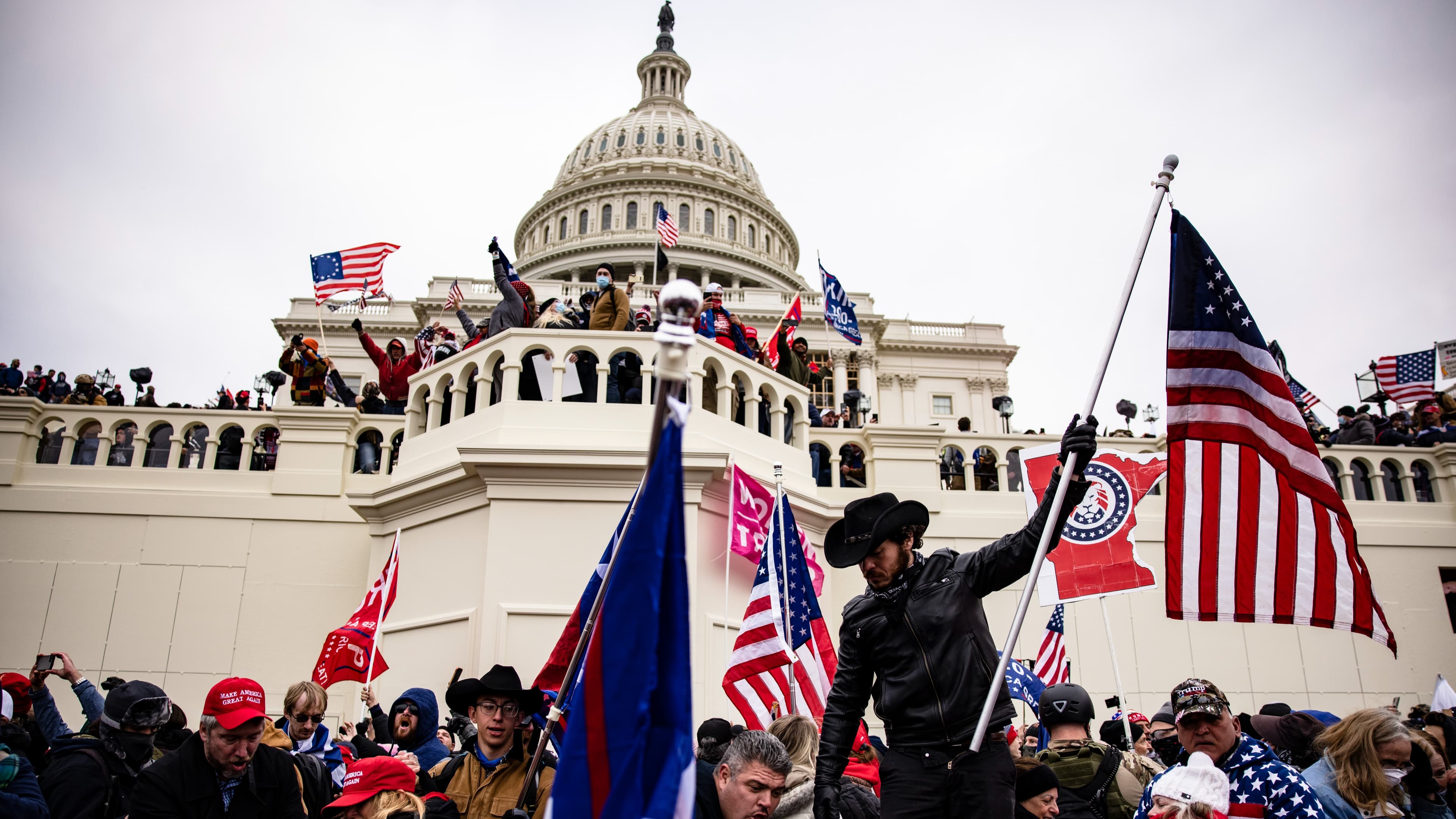 Pro-Trump supporters storm the U.S. Capitol following a rally with President Donald Trump