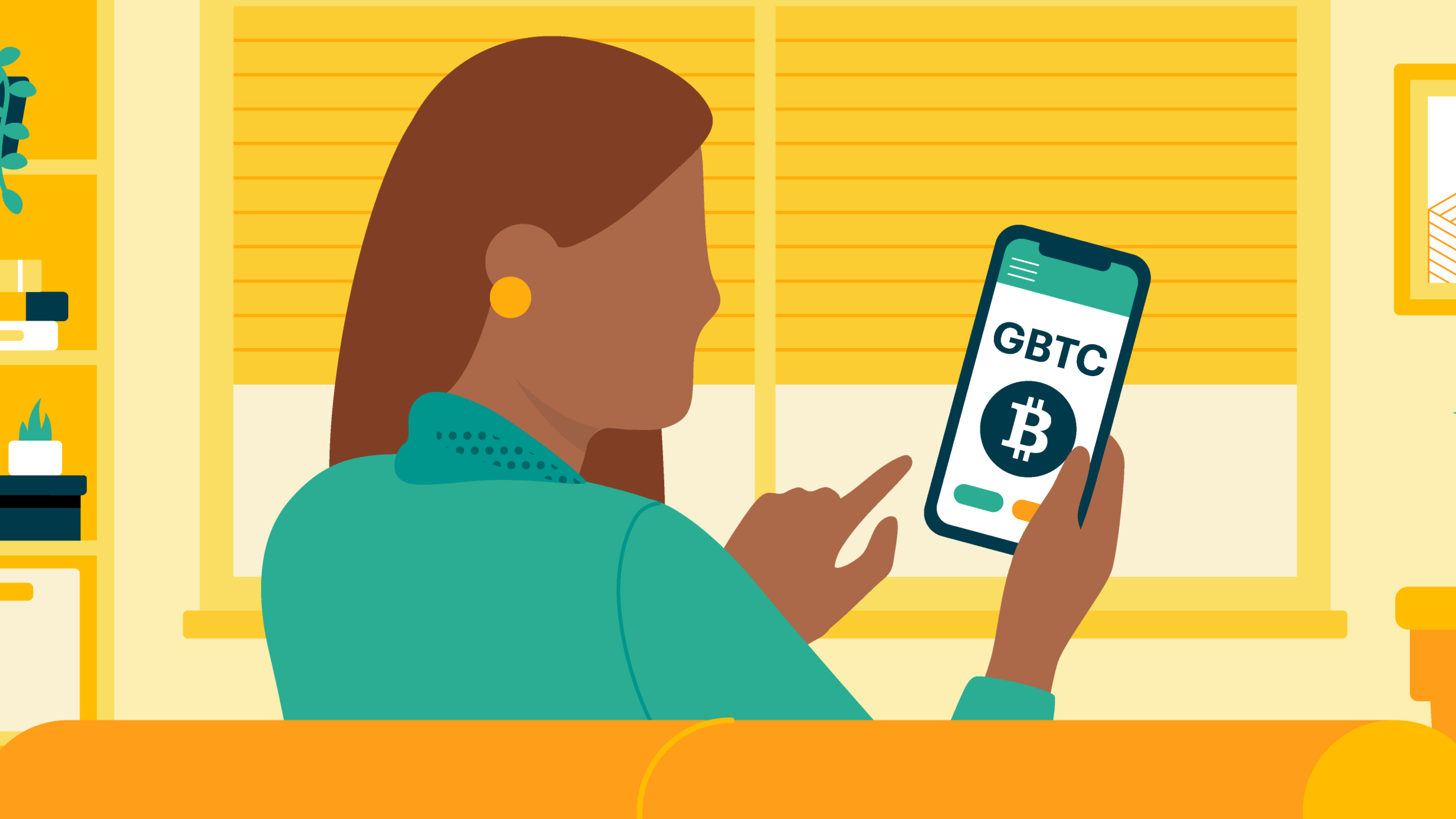 Woman looking at crypto wallet