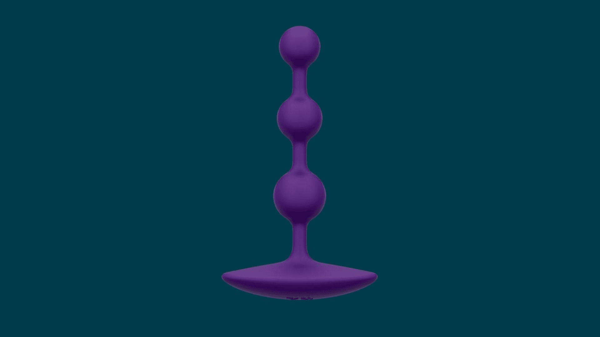 Purple anal beads on dark teal background