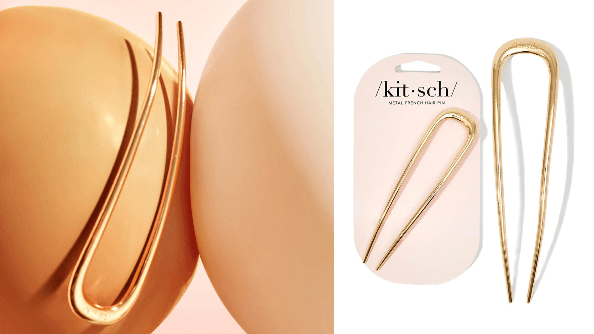 Kitsch Metal French Hair Pin for Women - Elegant Hair Accessories for Women, Ideal for Buns & French Twist, Designed for a Secure, Comfortable Fit - 1pc Gold