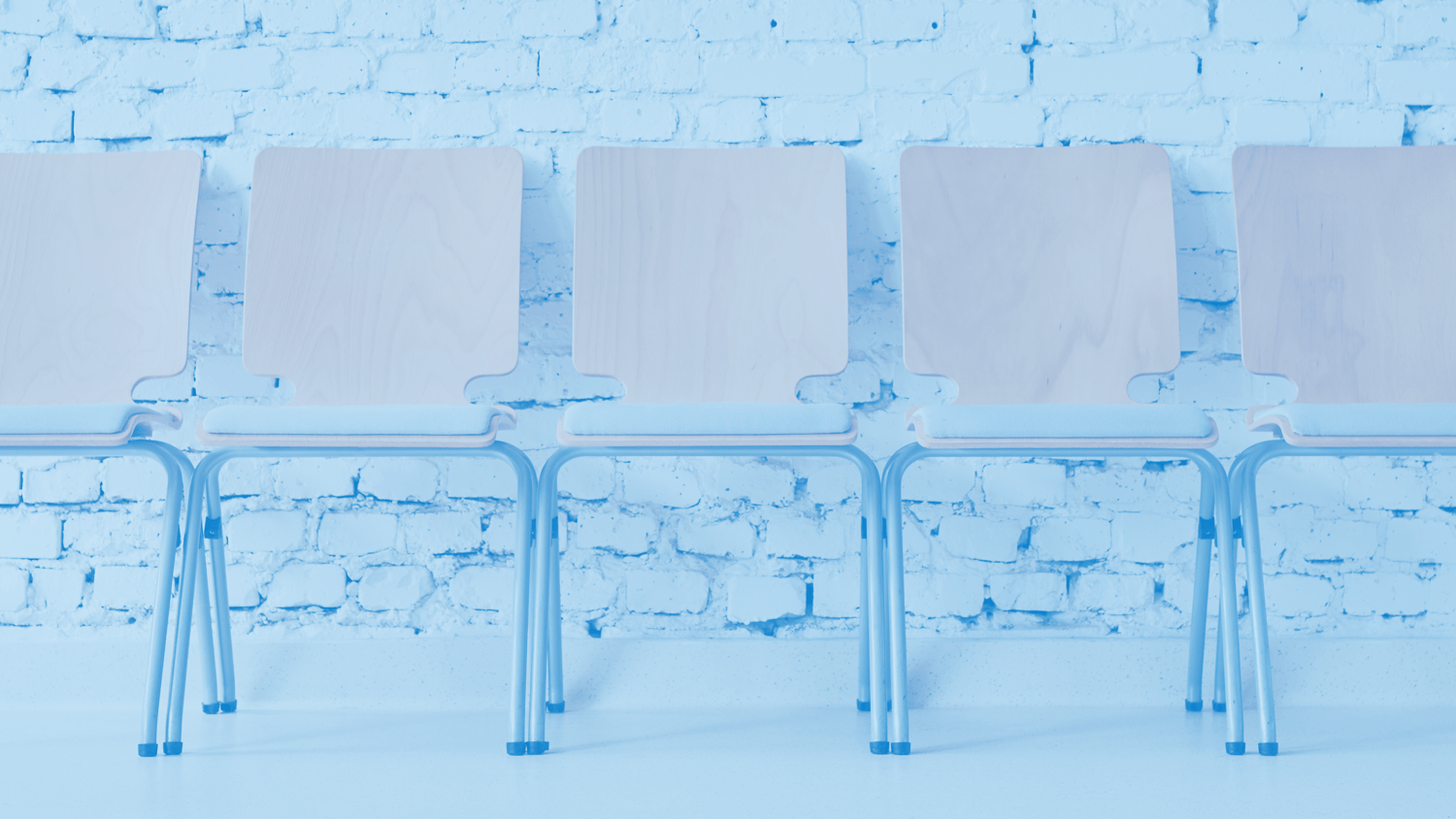 Empty seats with blue background