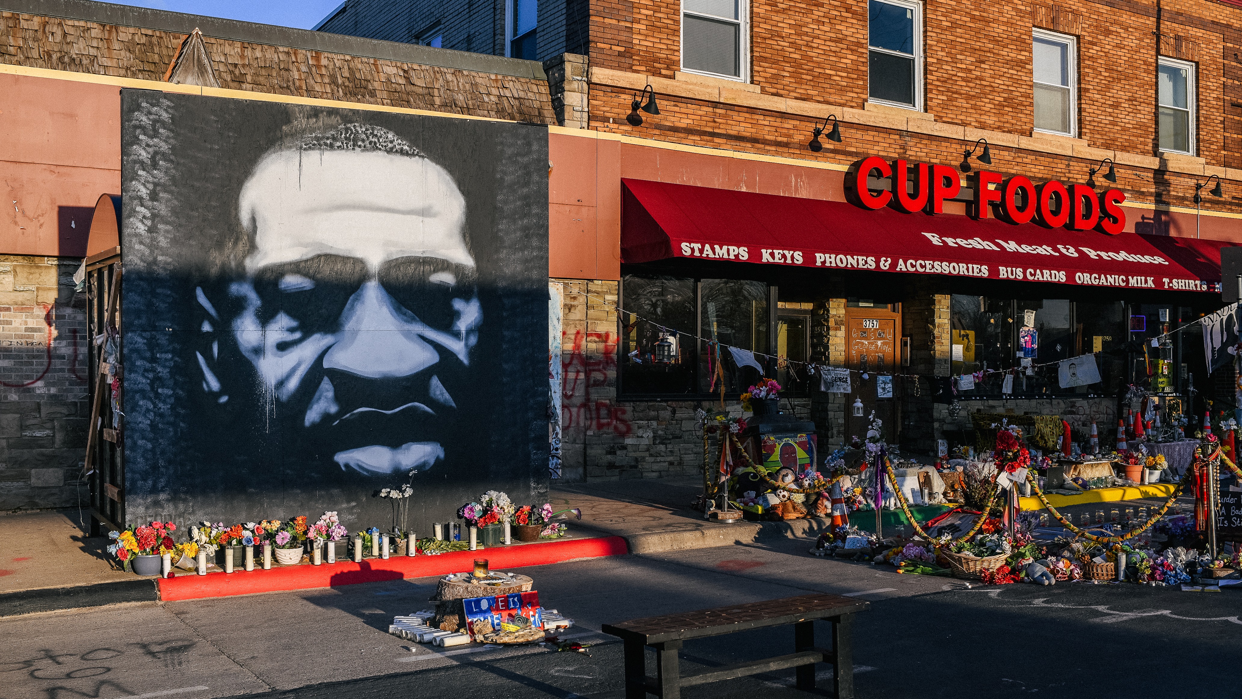 A mural of George Floyd is shown in Minneapolis, Minnesota.