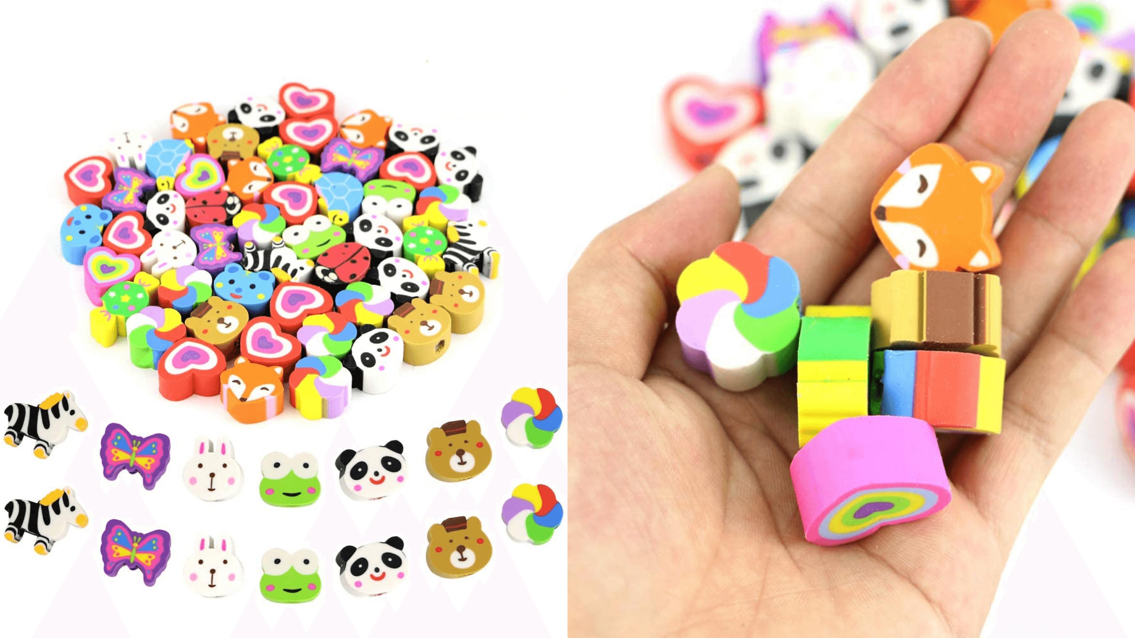 fun shaped erasers