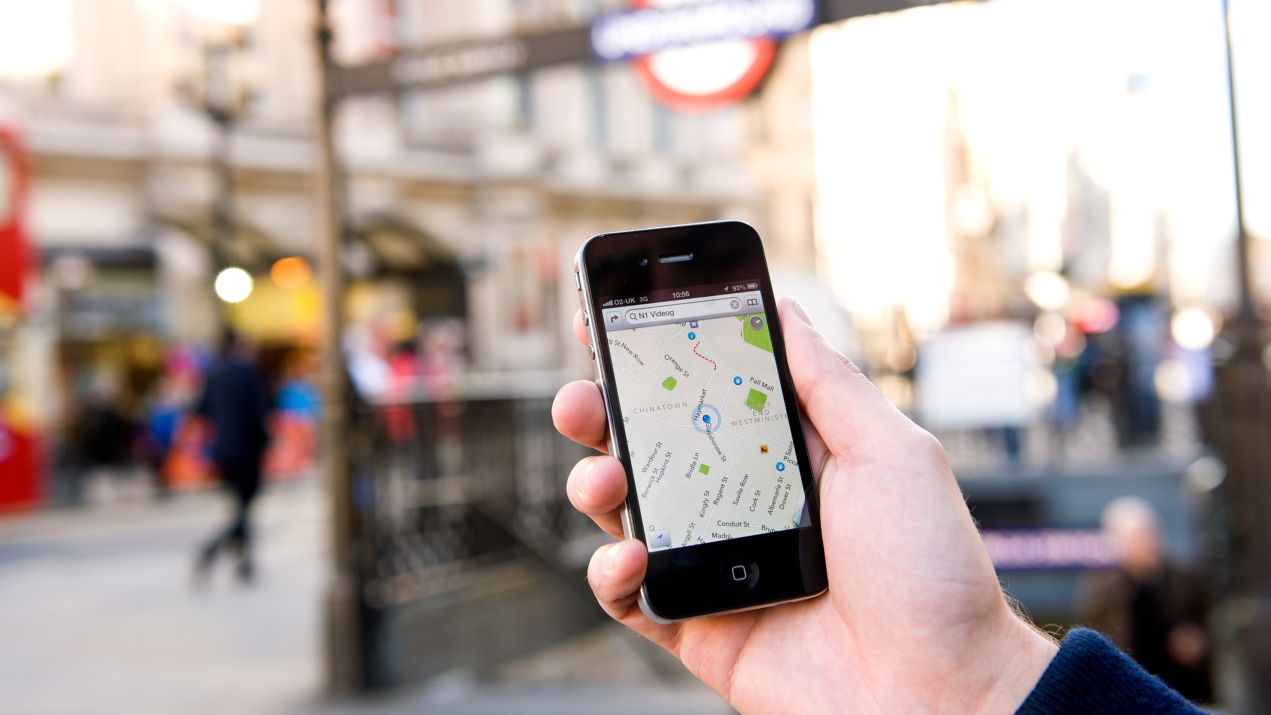 An image of Google Maps on an iPhone