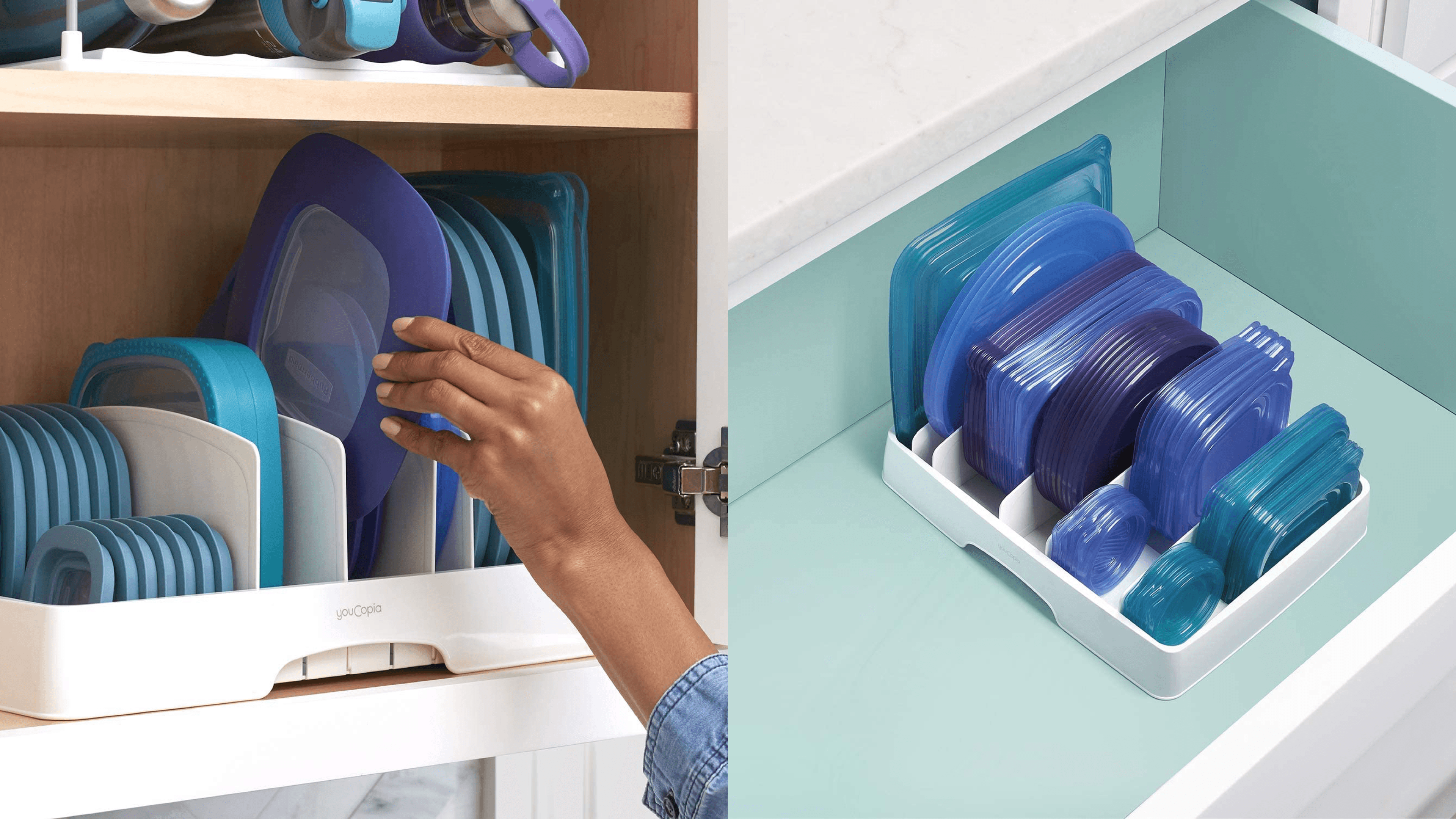food storage container lid organizer